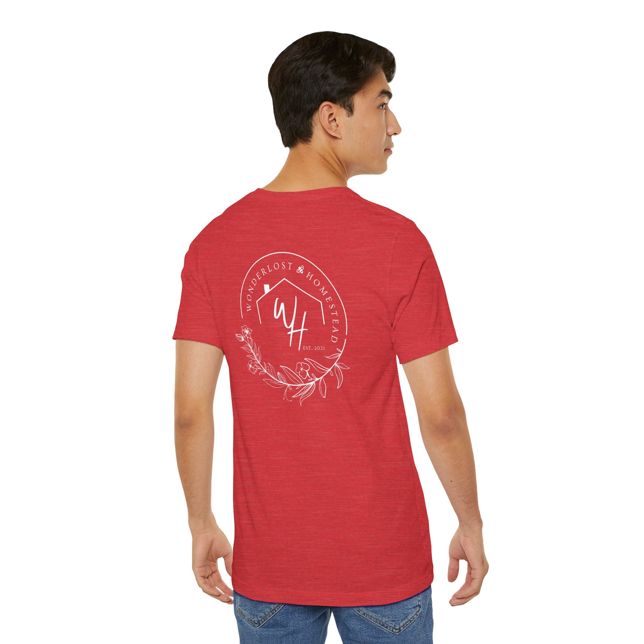 Unisex Short Sleeve T-Shirt, White Logo (Front/Back Designs)
