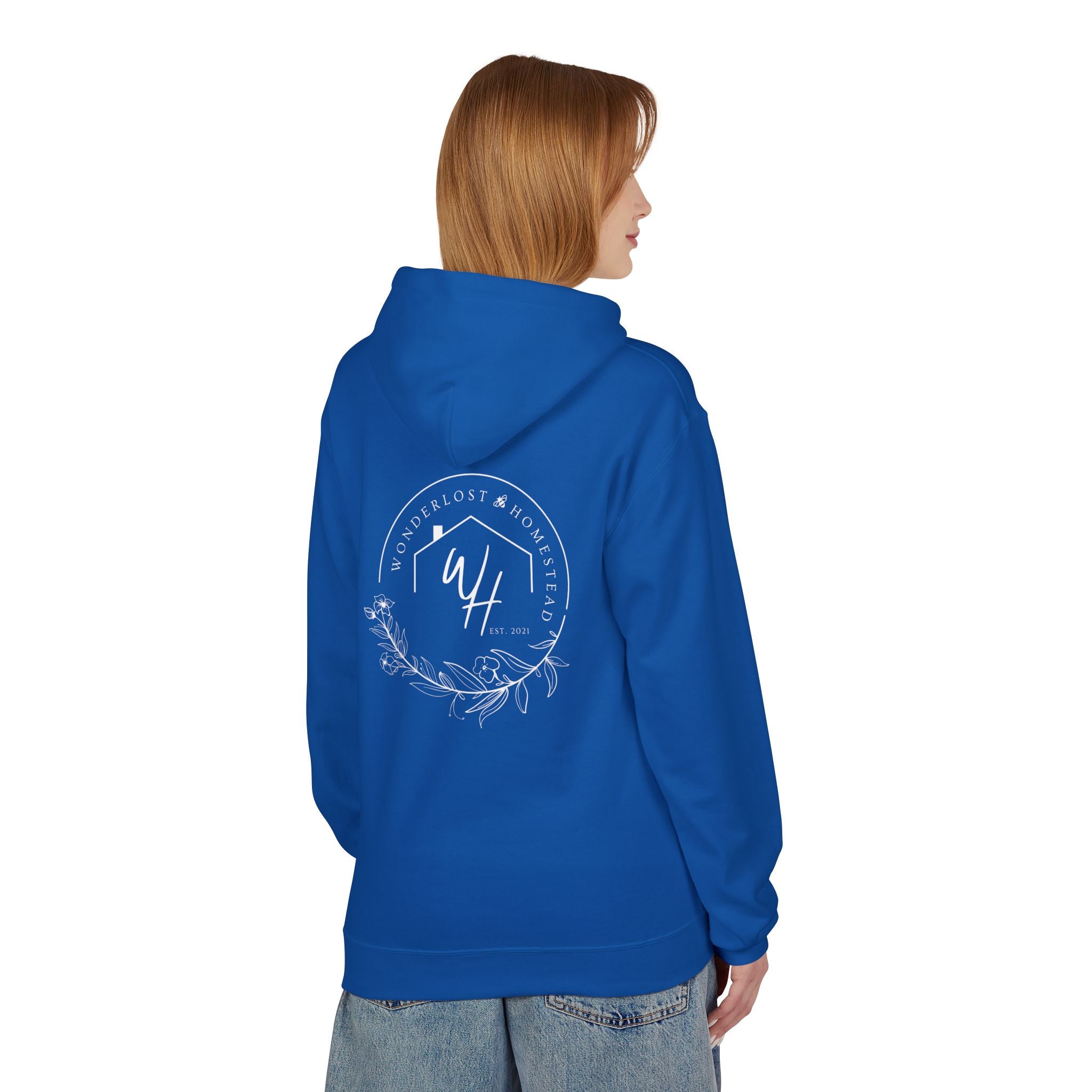 Unisex Hoodie, White Logo (Front/Back Designs)