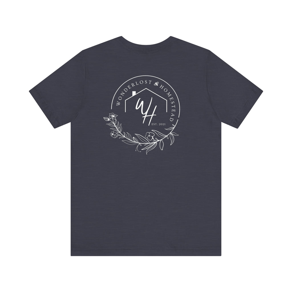 Unisex Short Sleeve T-Shirt, White Logo (Front/Back Designs)