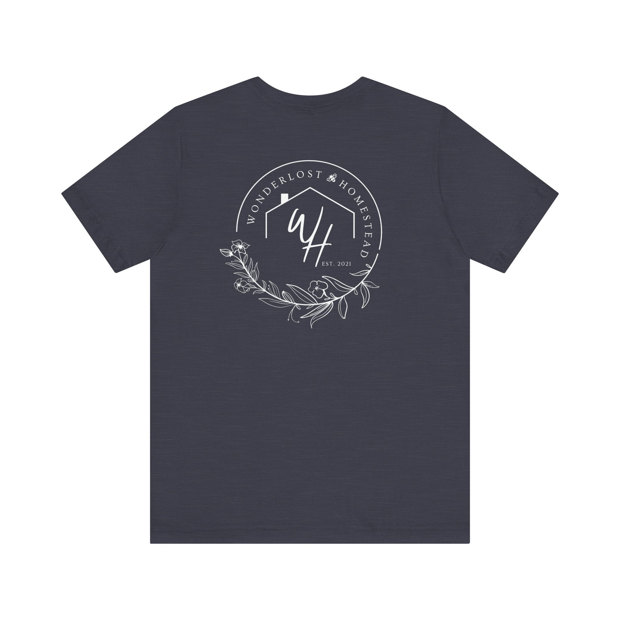 Unisex Short Sleeve T-Shirt, White Logo (Front/Back Designs)