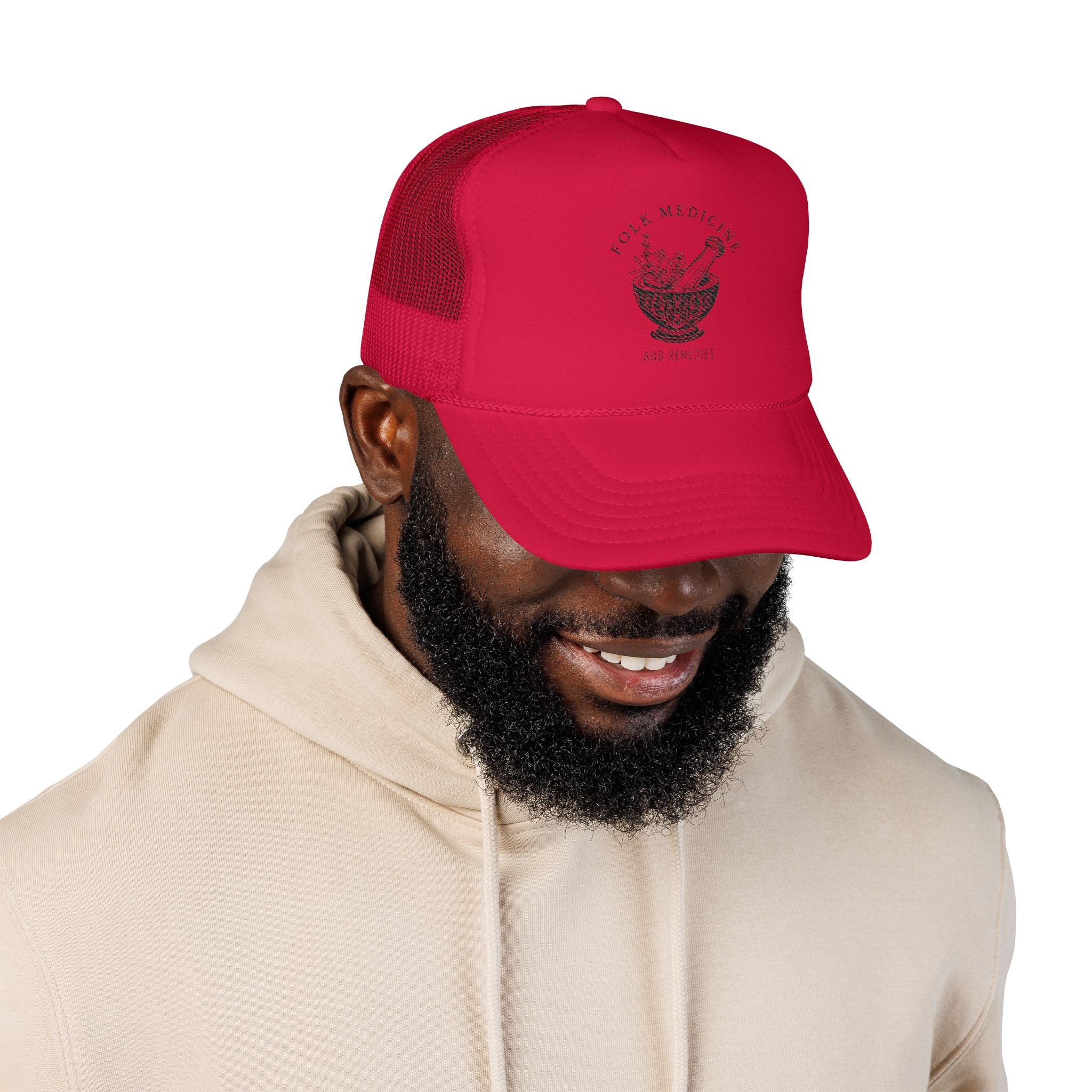 Foam Trucker Hat, Black Logo