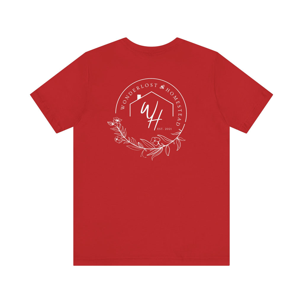 Unisex Short Sleeve T-Shirt, White Logo (Front/Back Designs)