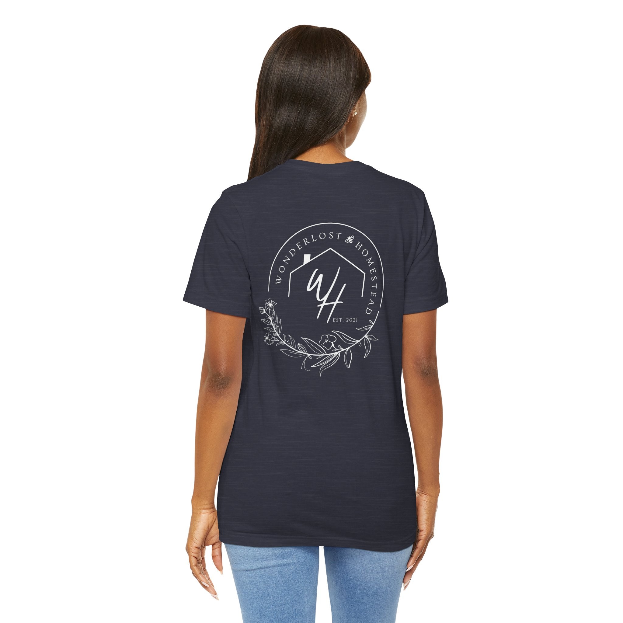 Unisex Short Sleeve T-Shirt, White Logo (Front/Back Designs)