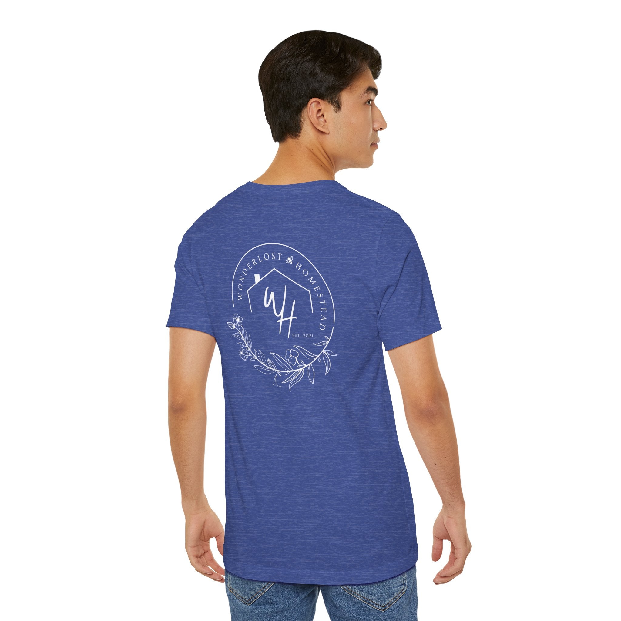 Unisex Short Sleeve T-Shirt, White Logo (Front/Back Designs)