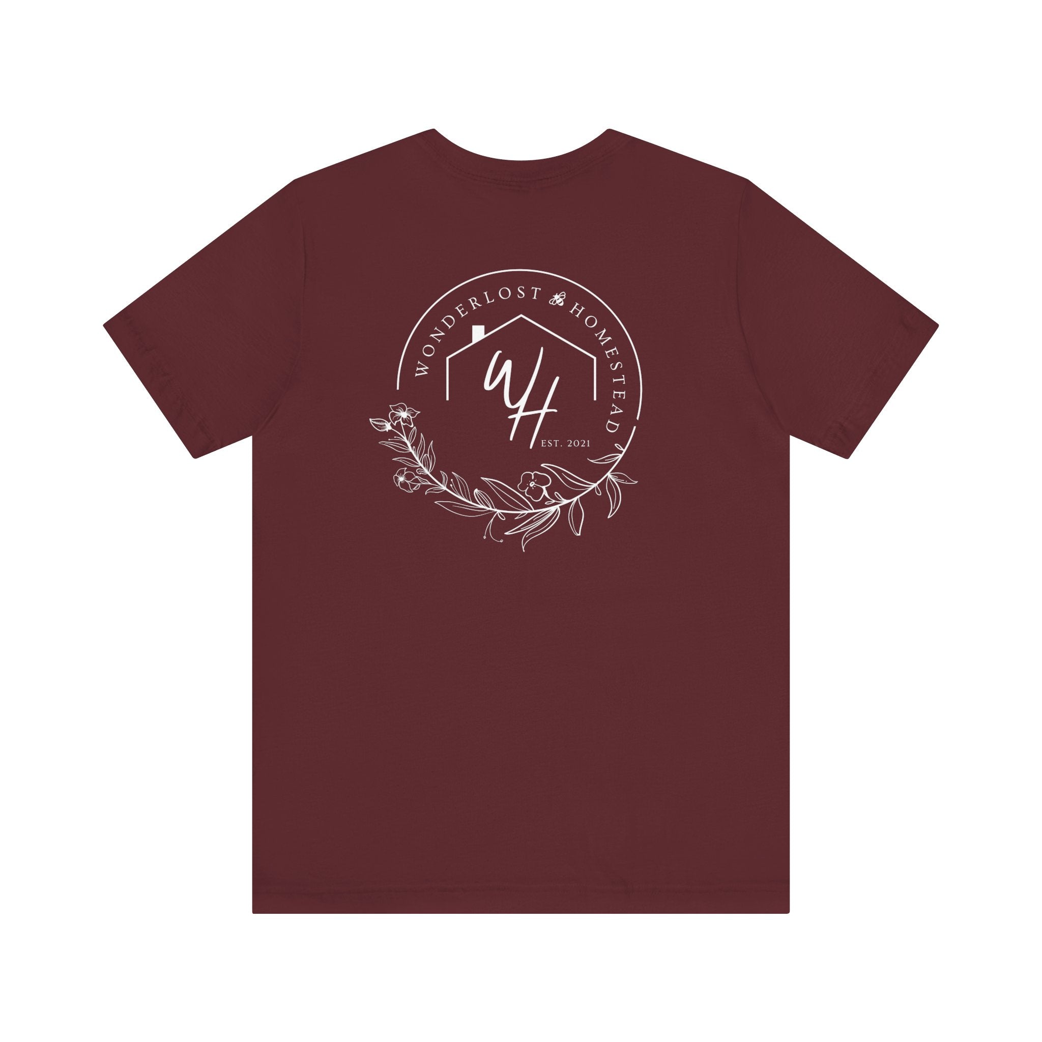 Unisex Short Sleeve T-Shirt, White Logo (Front/Back Designs)