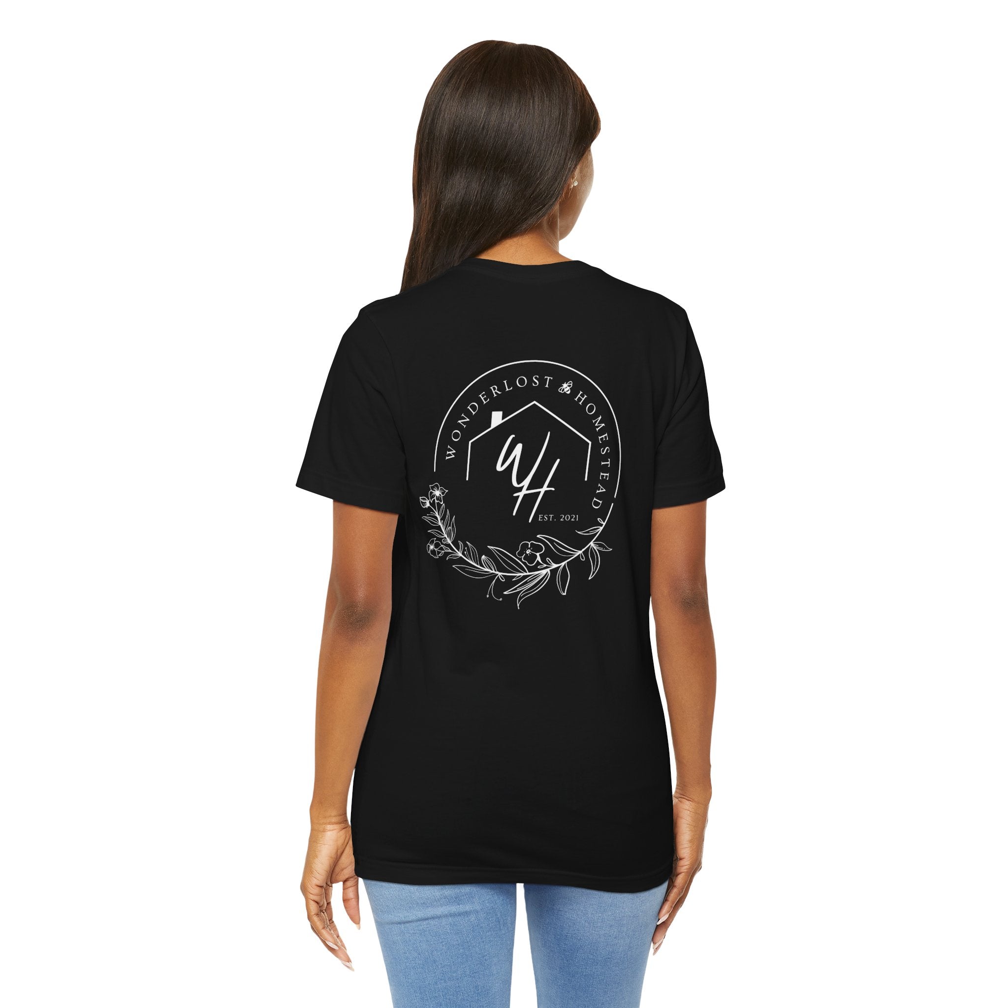 Unisex Short Sleeve T-Shirt, White Logo (Front/Back Designs)
