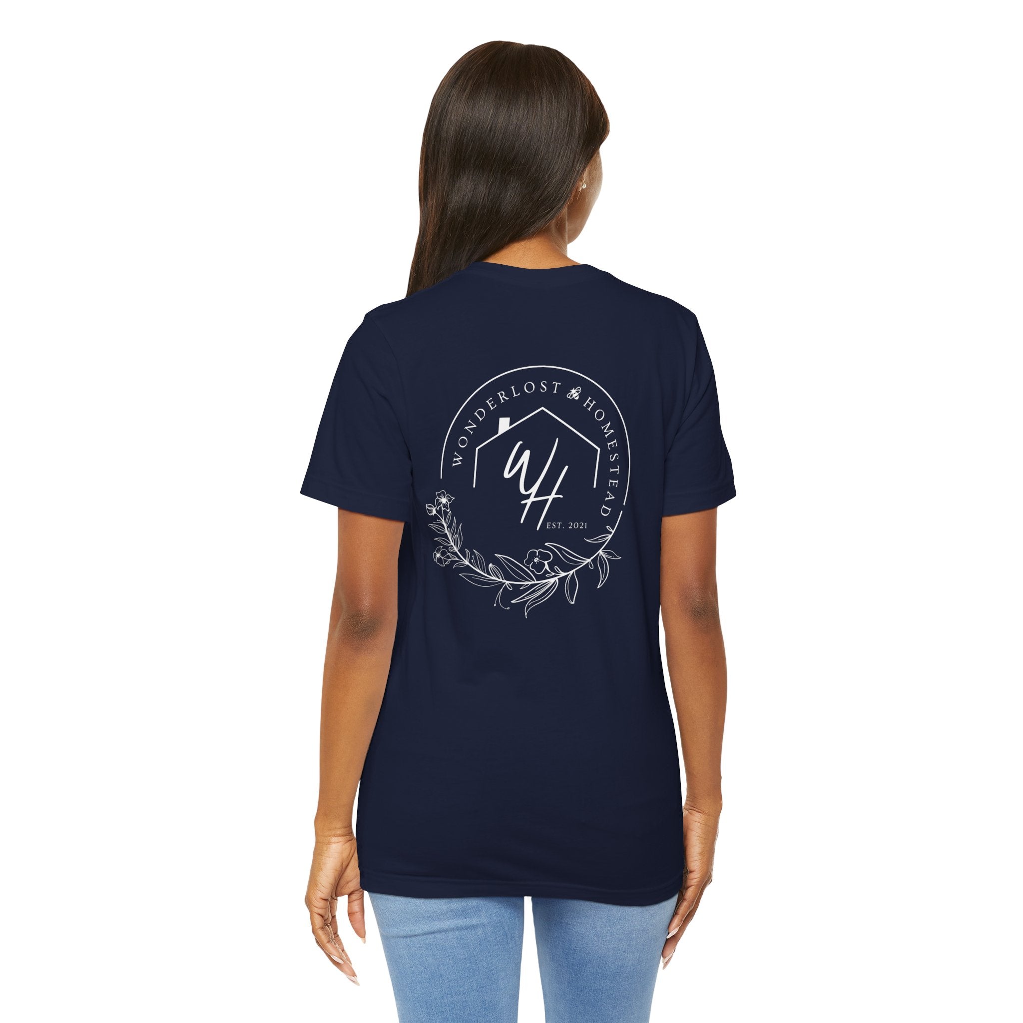 Unisex Short Sleeve T-Shirt, White Logo (Front/Back Designs)