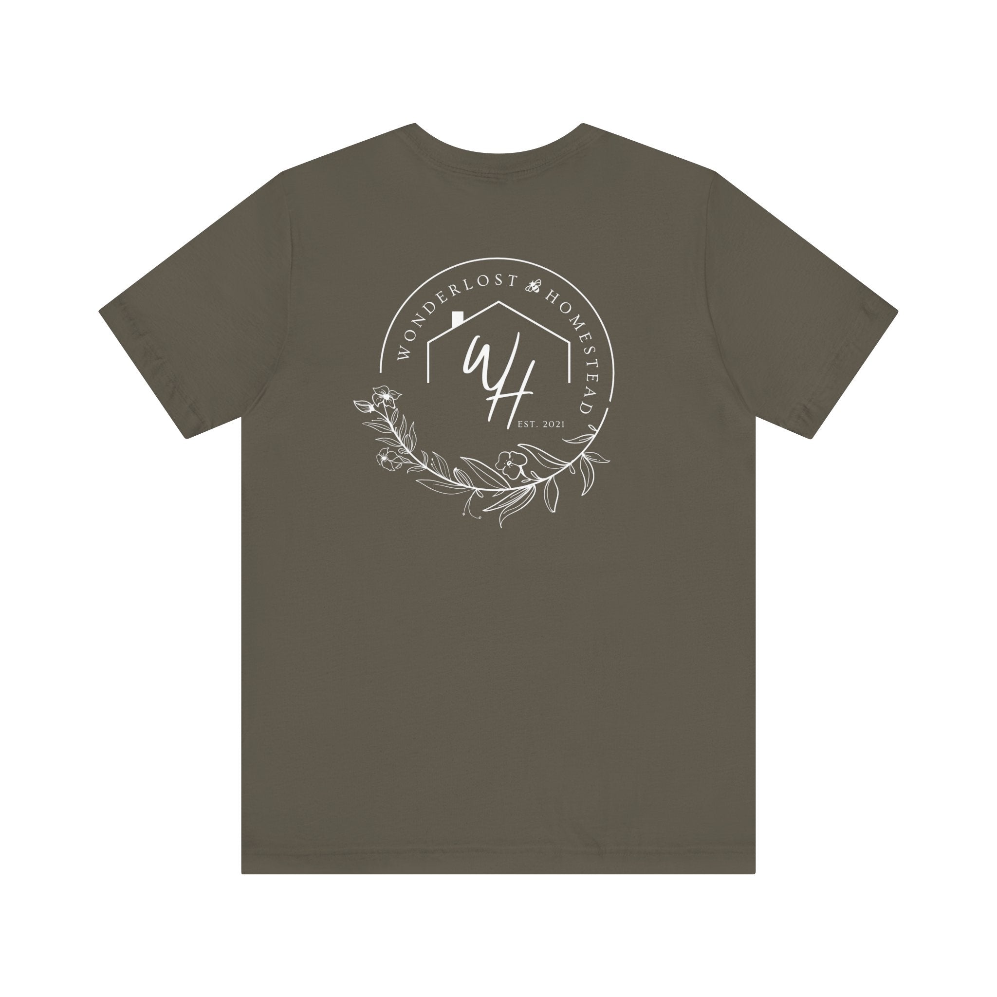 Unisex Short Sleeve T-Shirt, White Logo (Front/Back Designs)