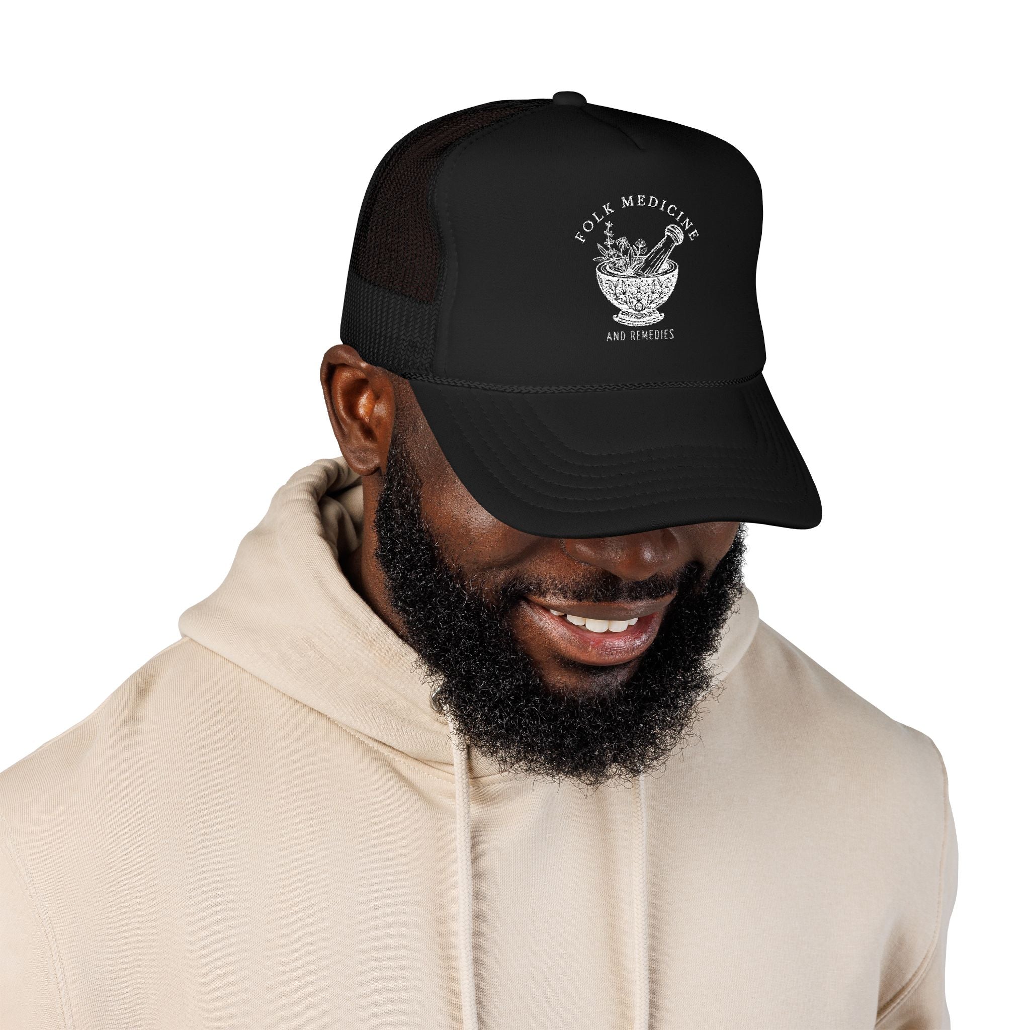 Foam Trucker Hat, White Logo