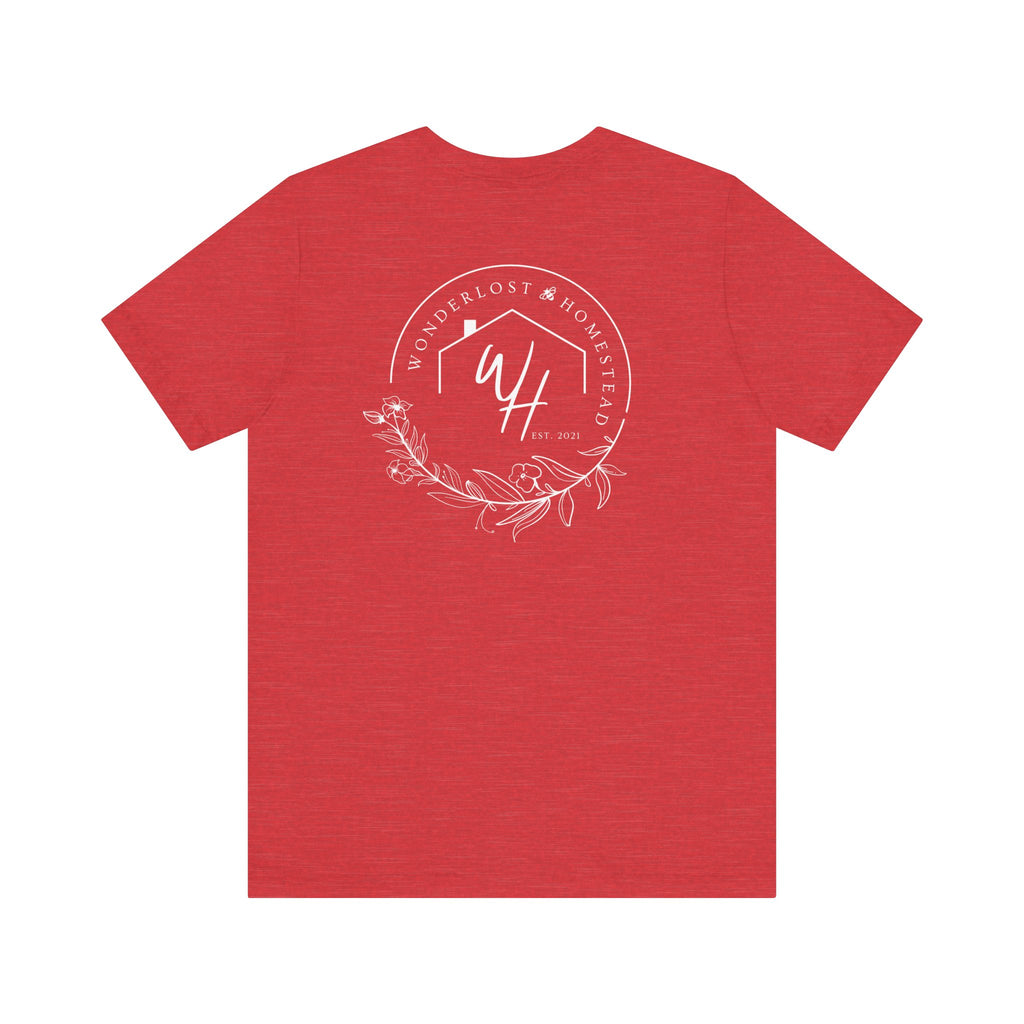 Unisex Short Sleeve T-Shirt, White Logo (Front/Back Designs)