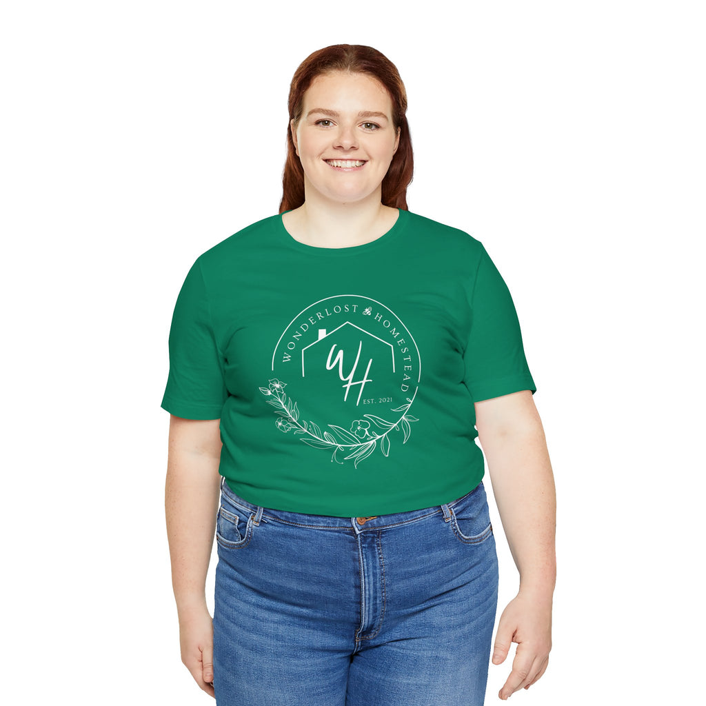 Unisex Short Sleeve T-Shirt, White Logo
