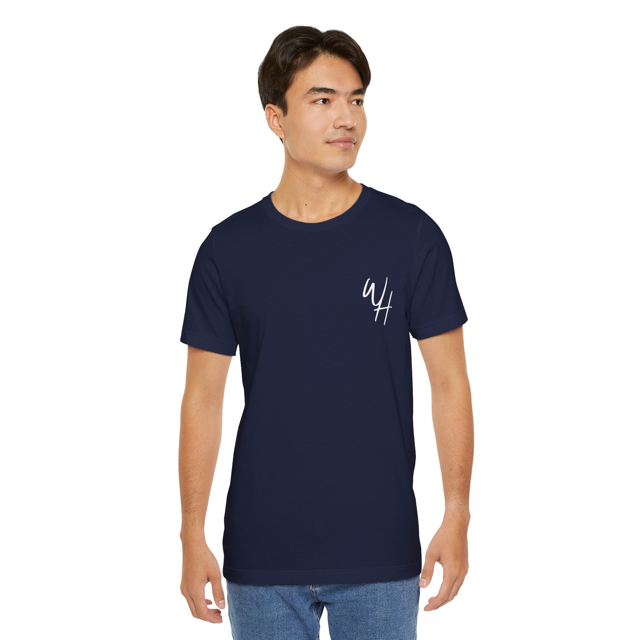 Unisex Short Sleeve T-Shirt, White Logo (Front/Back Designs)