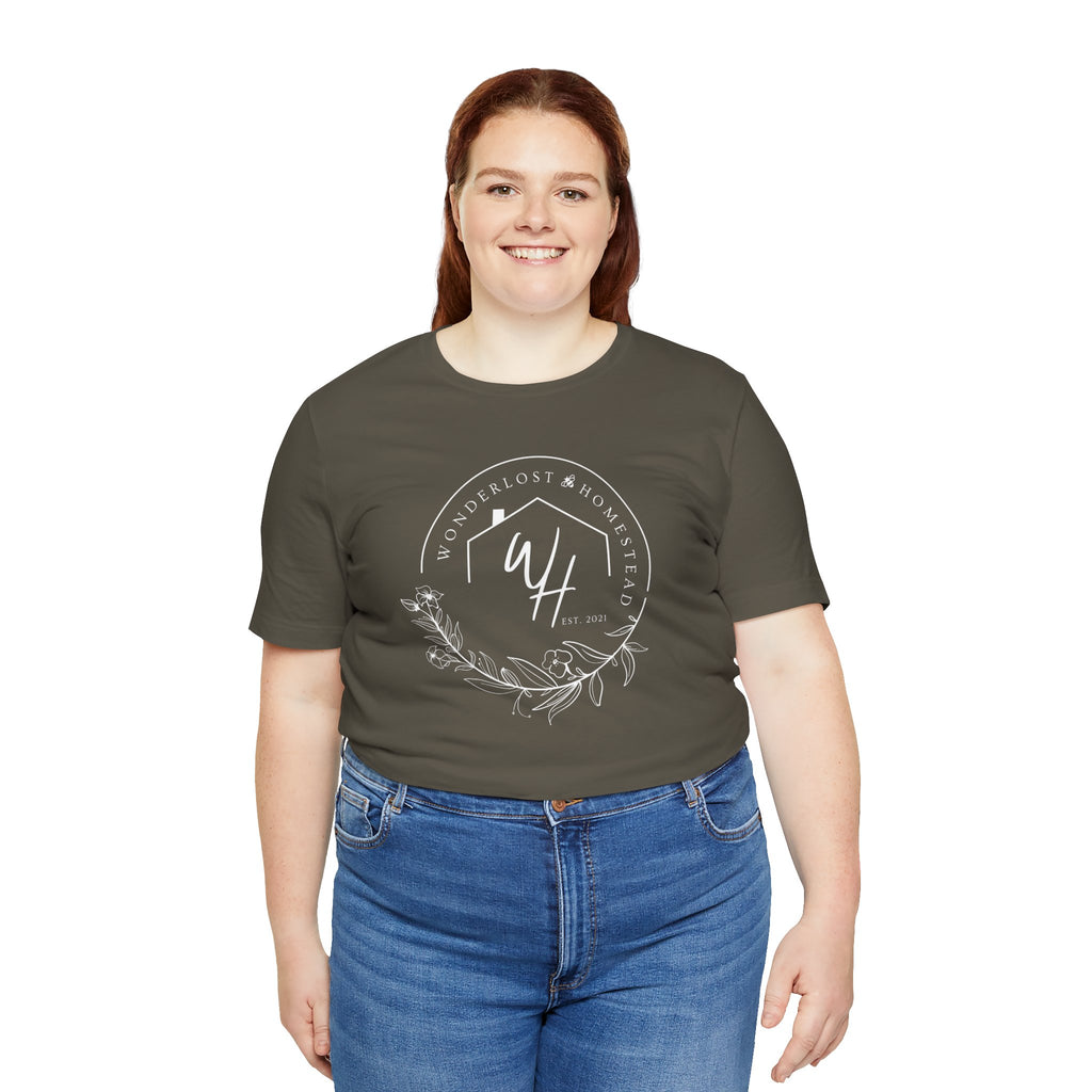 Unisex Short Sleeve T-Shirt, White Logo