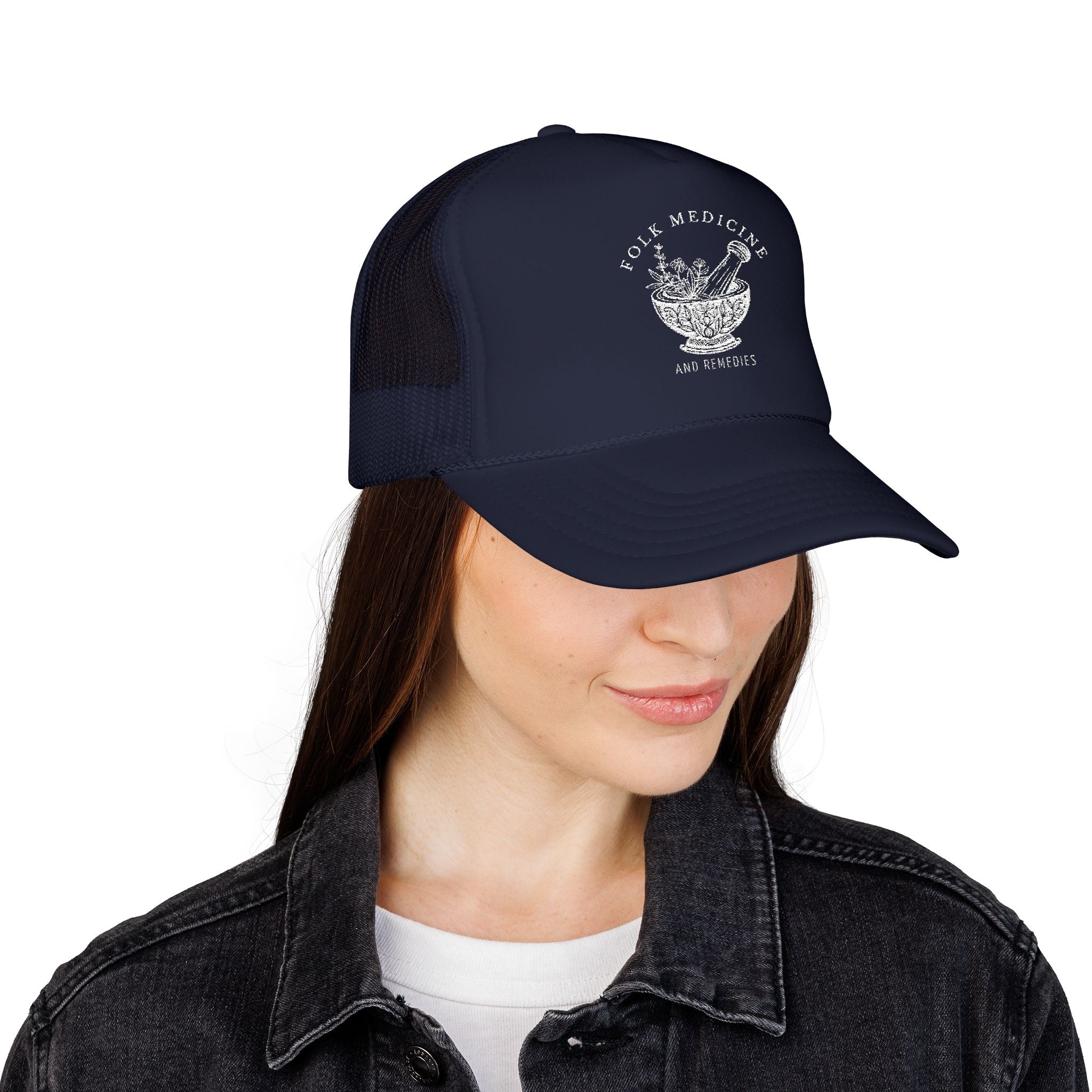 Foam Trucker Hat, White Logo