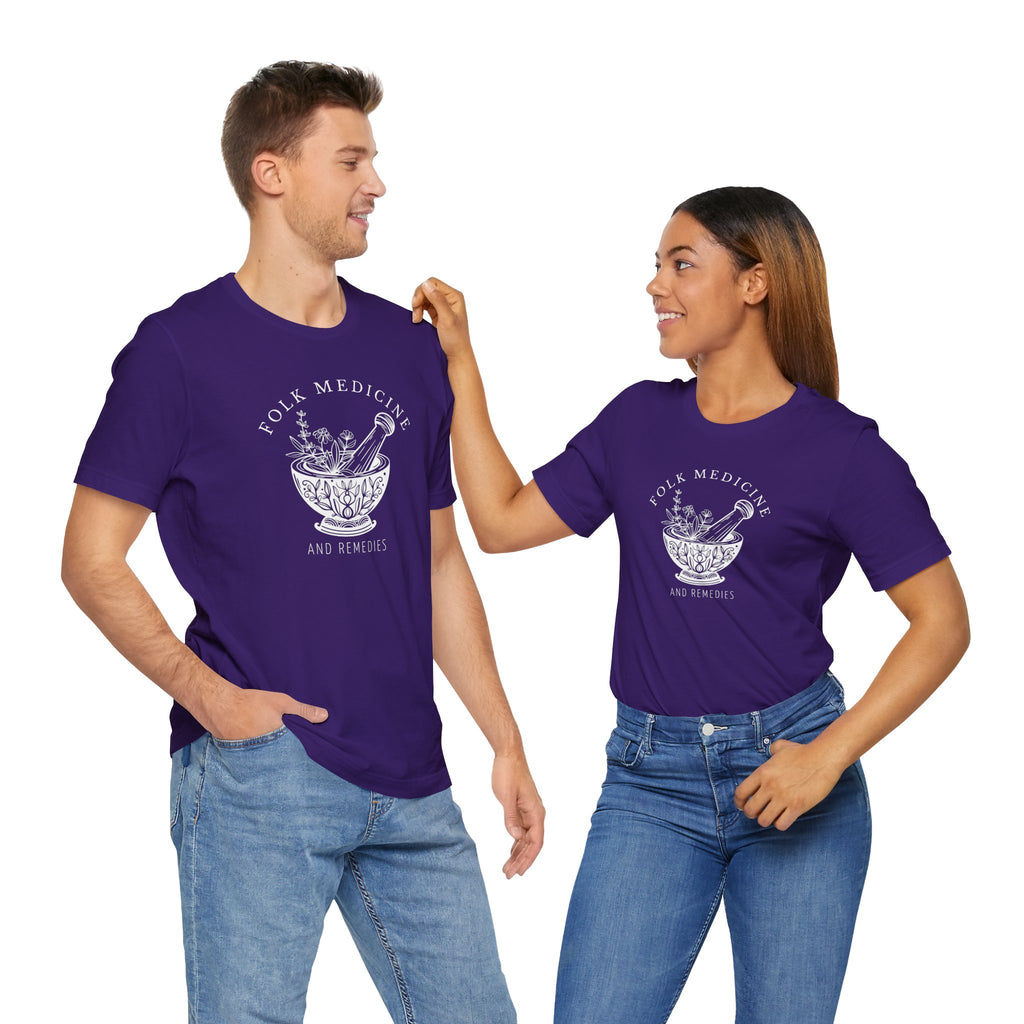 Unisex Short Sleeve T-Shirt, White Logo