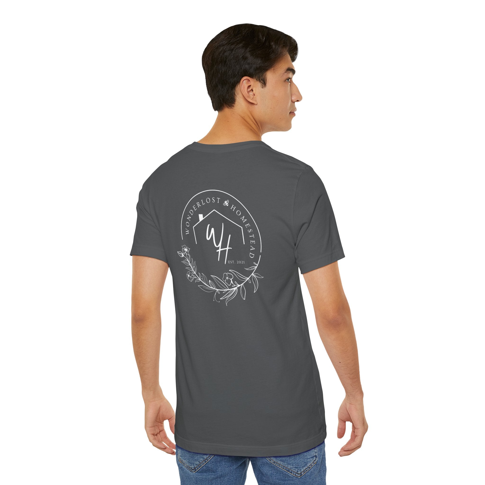 Unisex Short Sleeve T-Shirt, White Logo (Front/Back Designs)