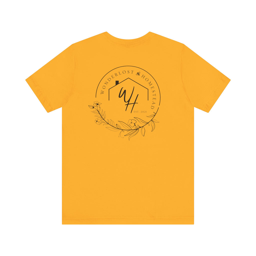 Unisex Short Sleeve T-Shirt, Black Logo (Front/Back Designs)