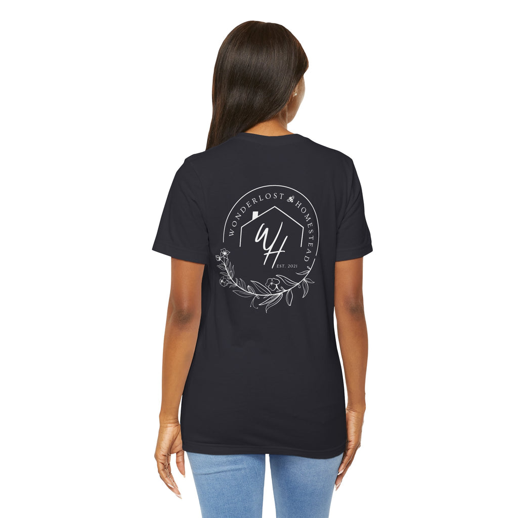 Unisex Short Sleeve T-Shirt, White Logo (Front/Back Designs)