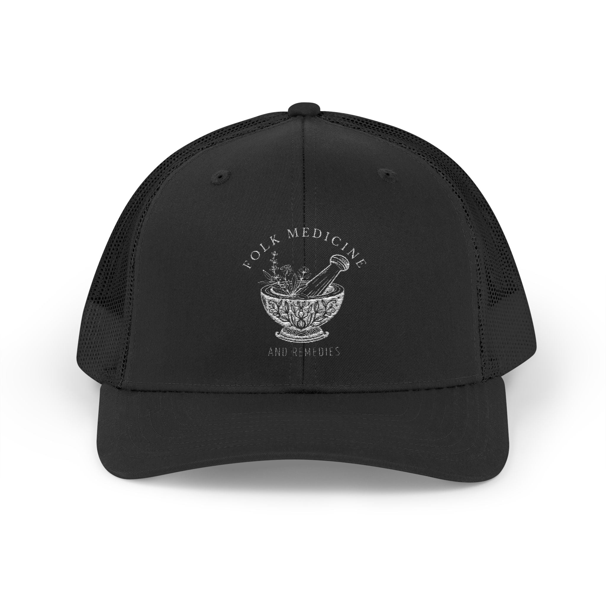 Snapback Trucker Cap, White Logo