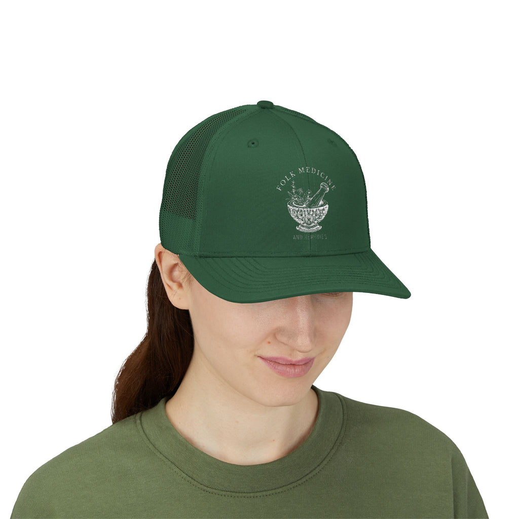Snapback Trucker Cap, White Logo