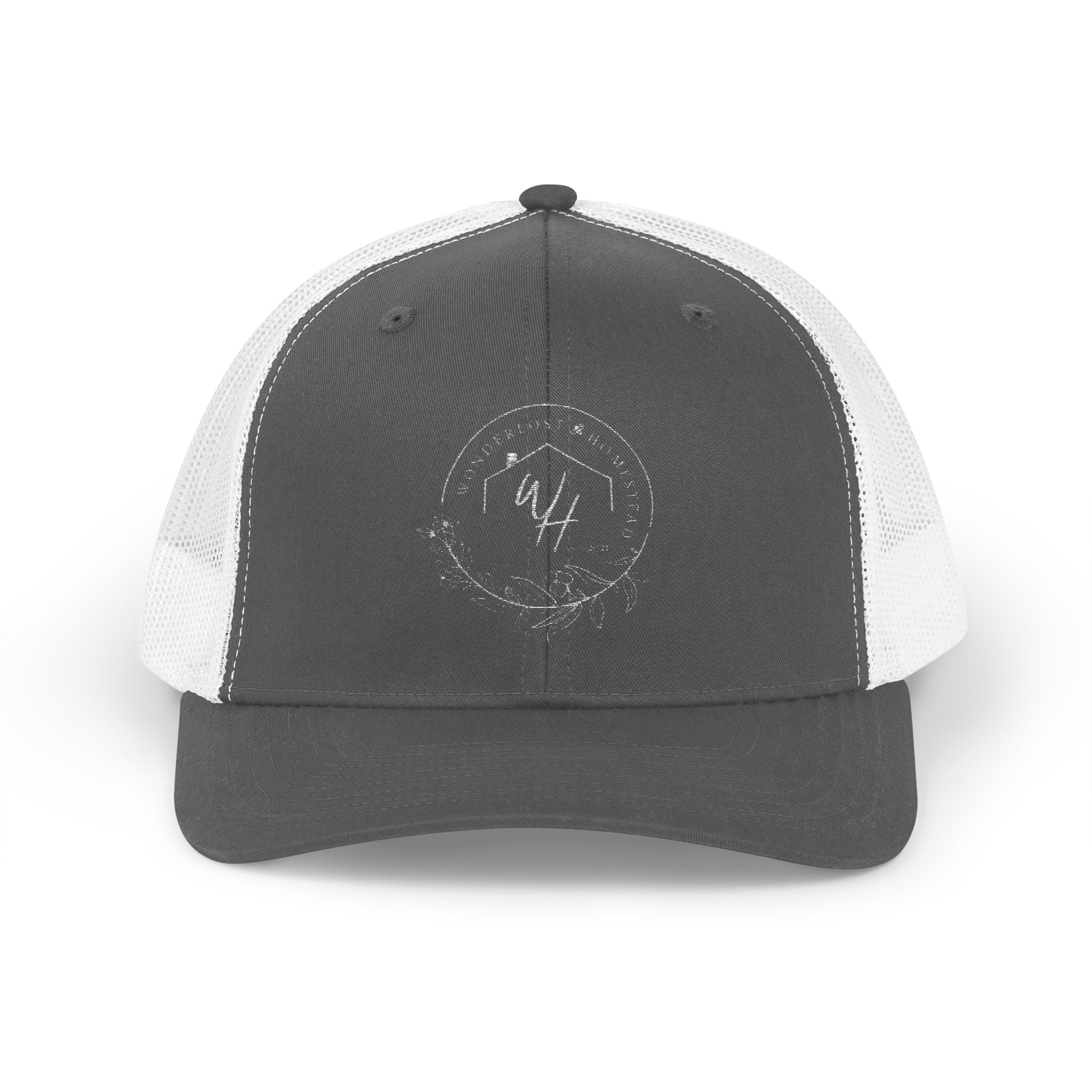 Snapback Trucker Cap, White Logo