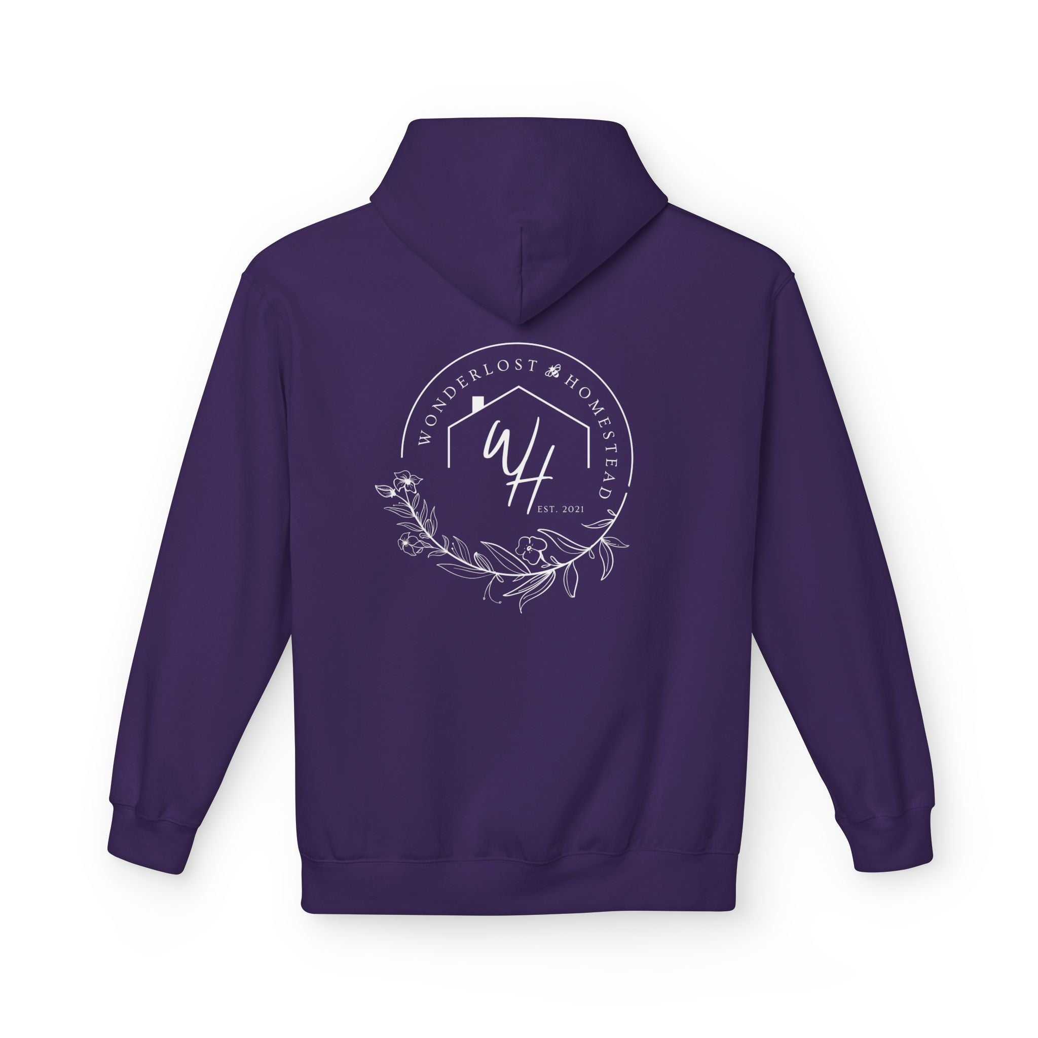 Unisex Hoodie, White Logo (Front/Back Designs)