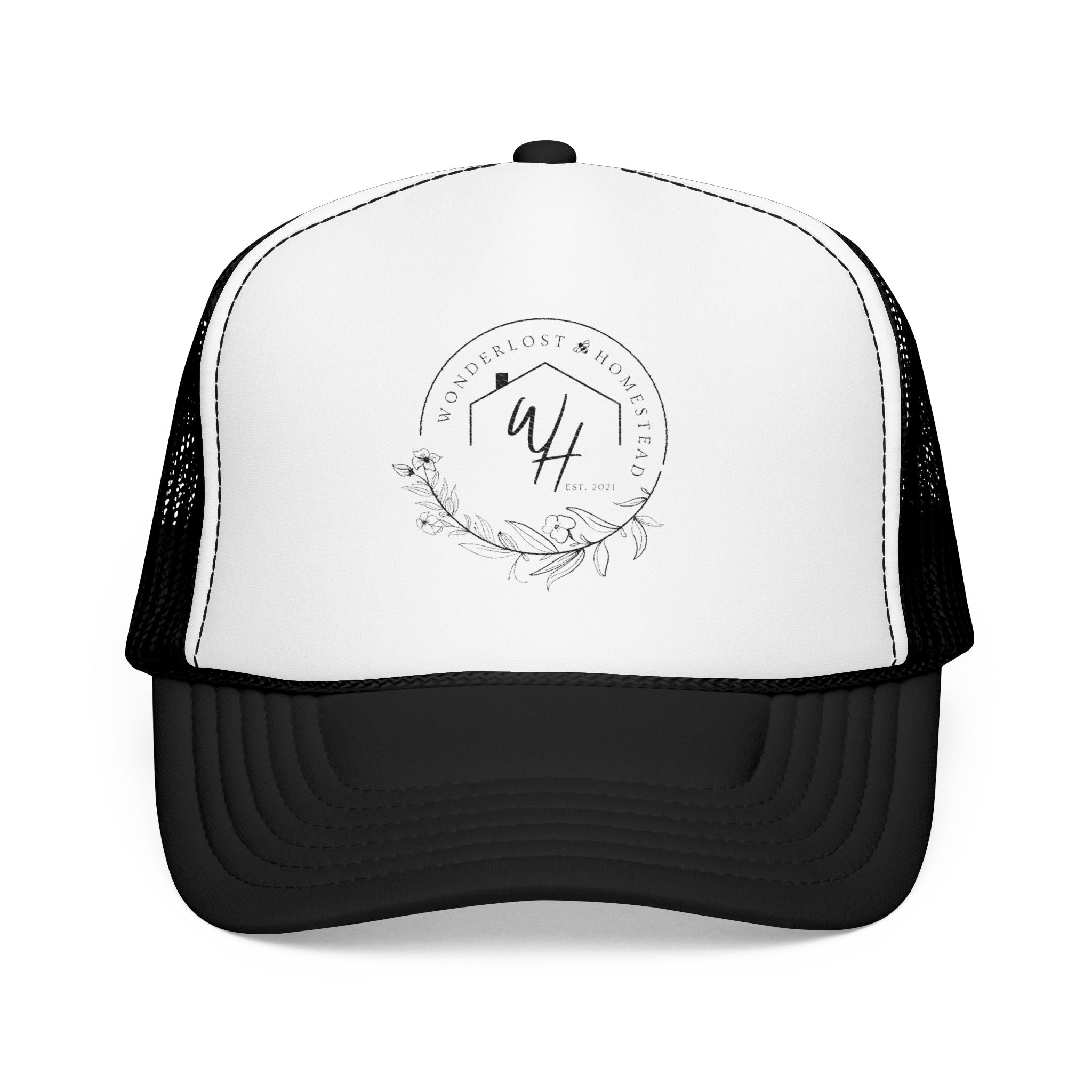 Foam Trucker Hat, Black Logo