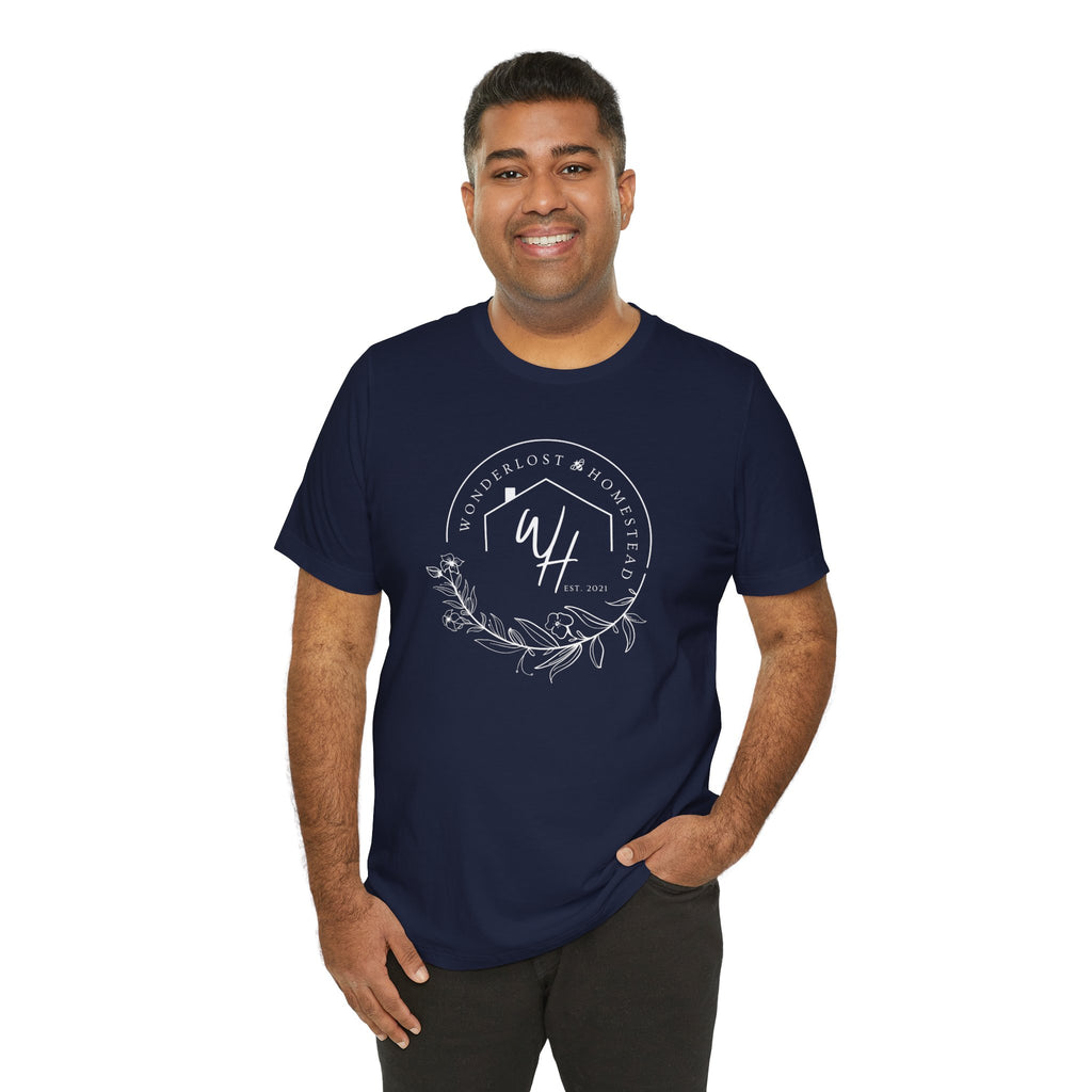 Unisex Short Sleeve T-Shirt, White Logo