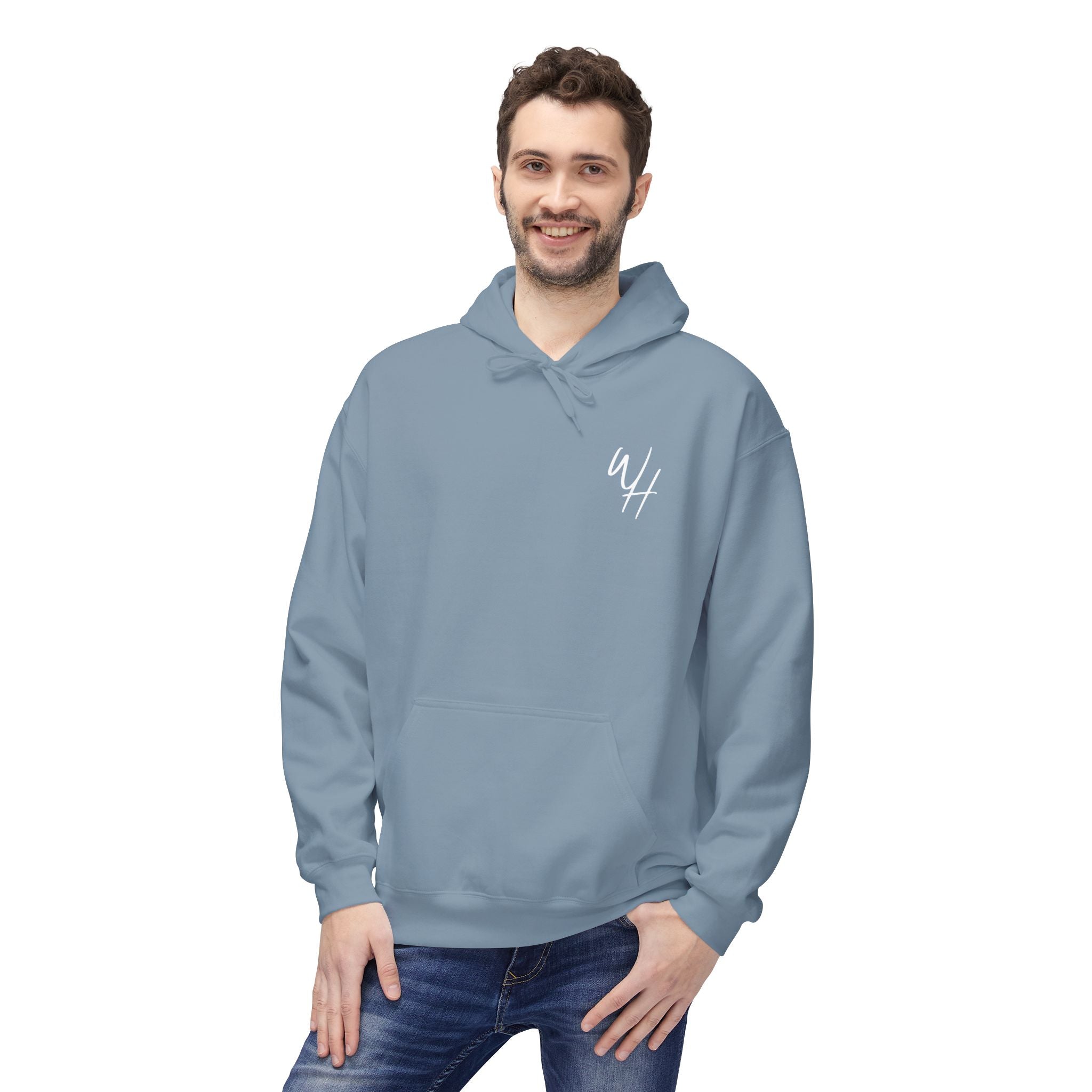 Unisex Hoodie, White Logo (Front/Back Designs)