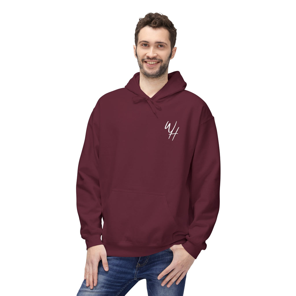 Unisex Hoodie, White Logo (Front/Back Designs)