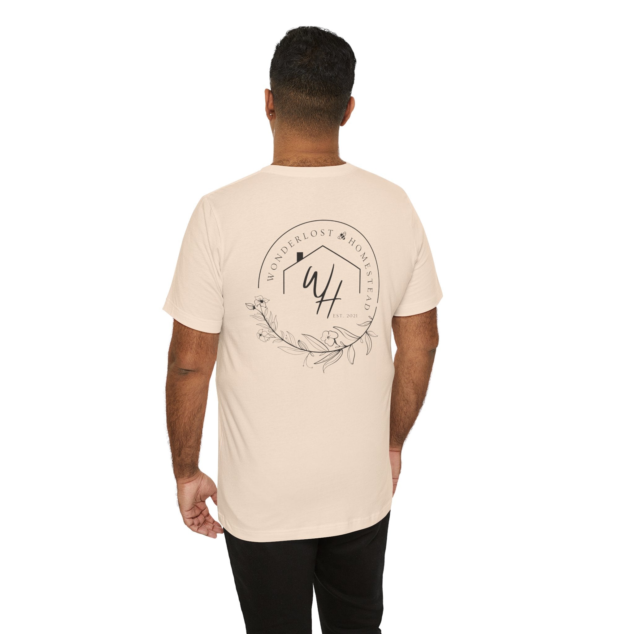 Unisex Short Sleeve T-Shirt, Black Logo (Front/Back Designs)