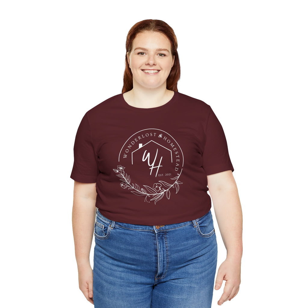 Unisex Short Sleeve T-Shirt, White Logo