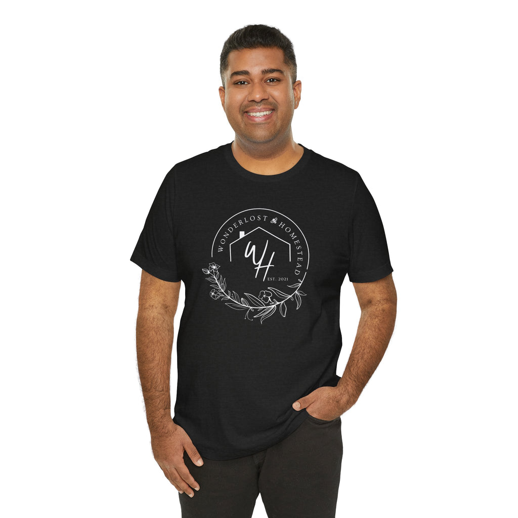 Unisex Short Sleeve T-Shirt, White Logo