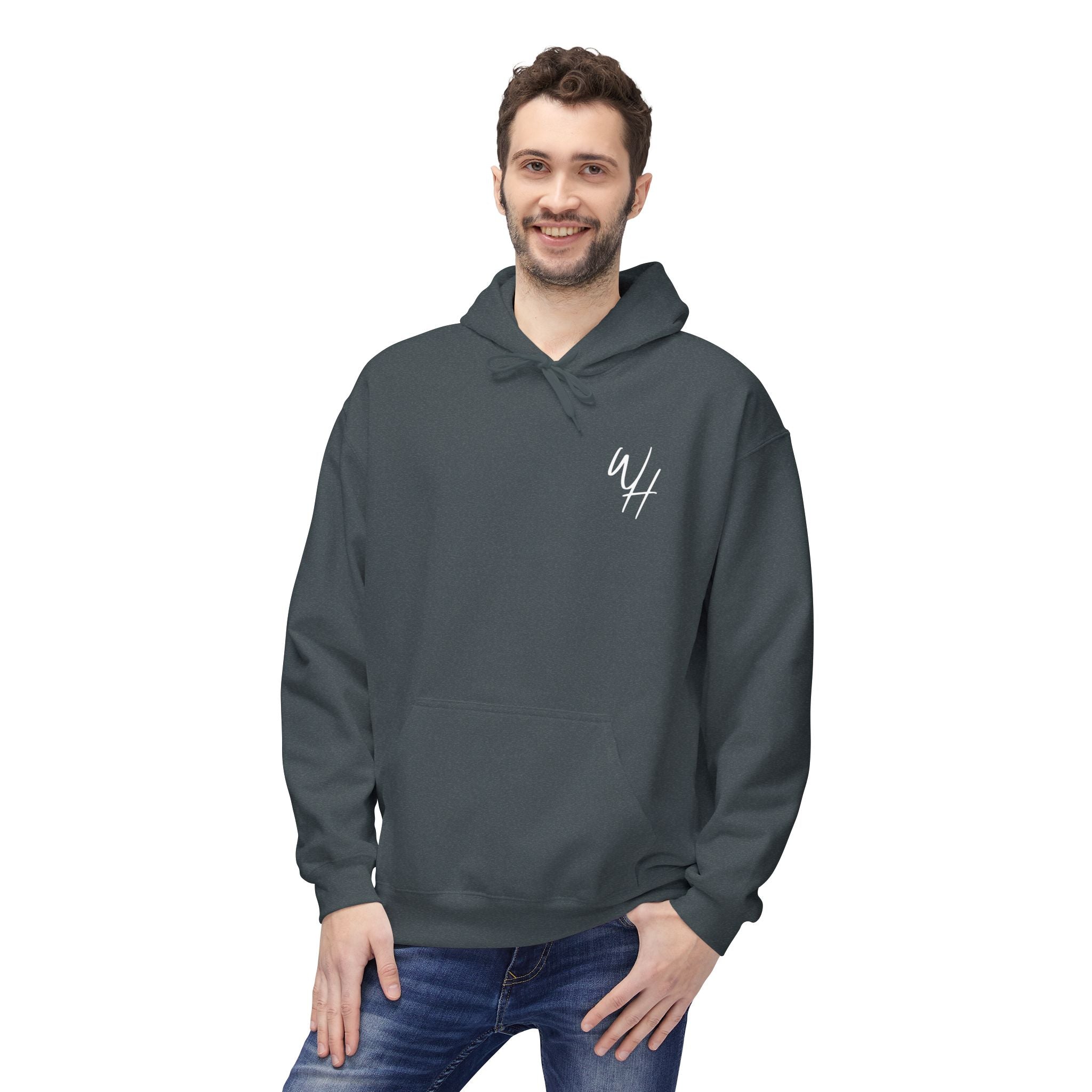 Unisex Hoodie, White Logo (Front/Back Designs)
