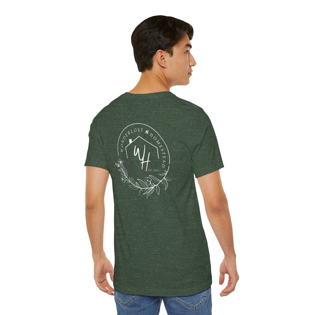 Unisex Short Sleeve T-Shirt, White Logo (Front/Back Designs)