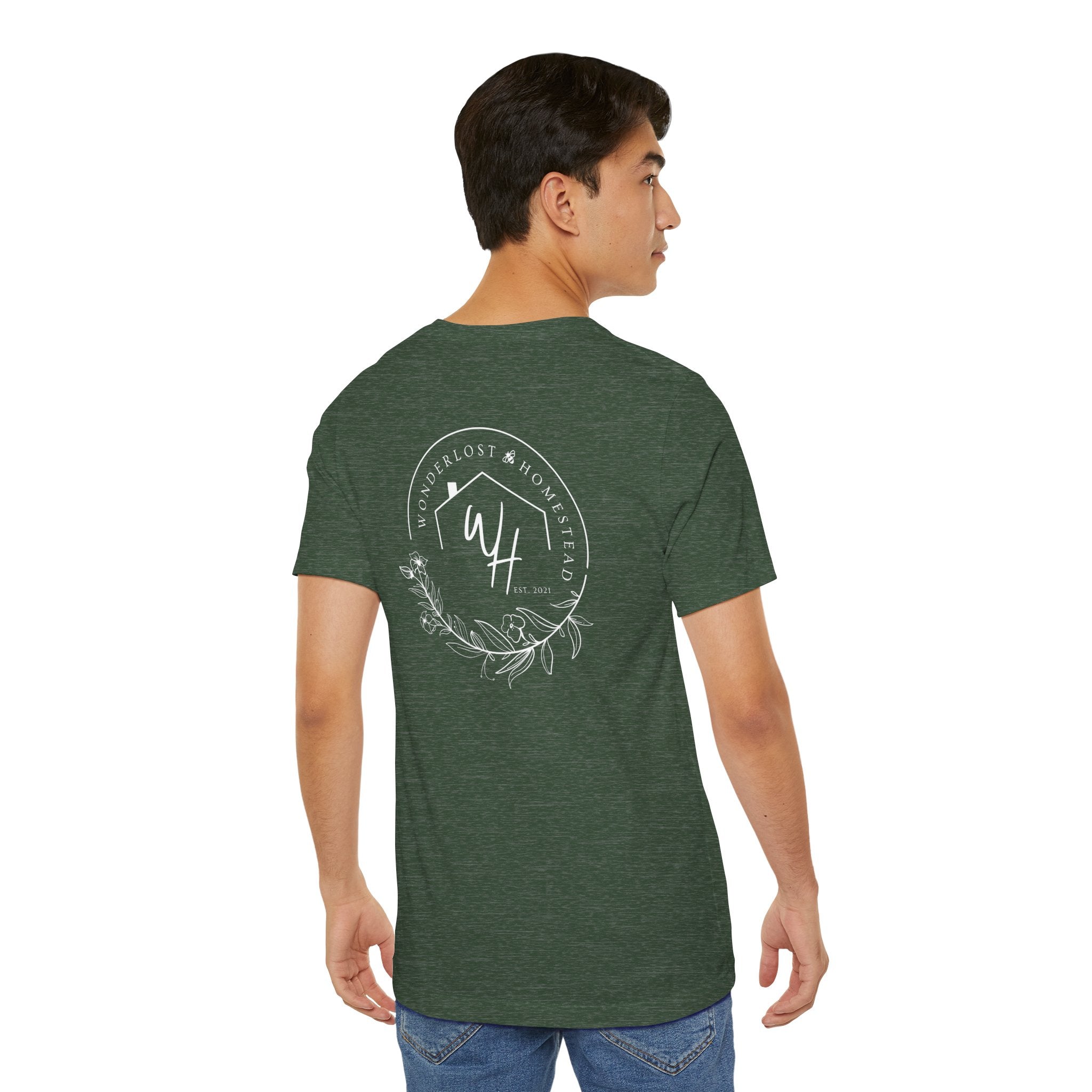 Unisex Short Sleeve T-Shirt, White Logo (Front/Back Designs)