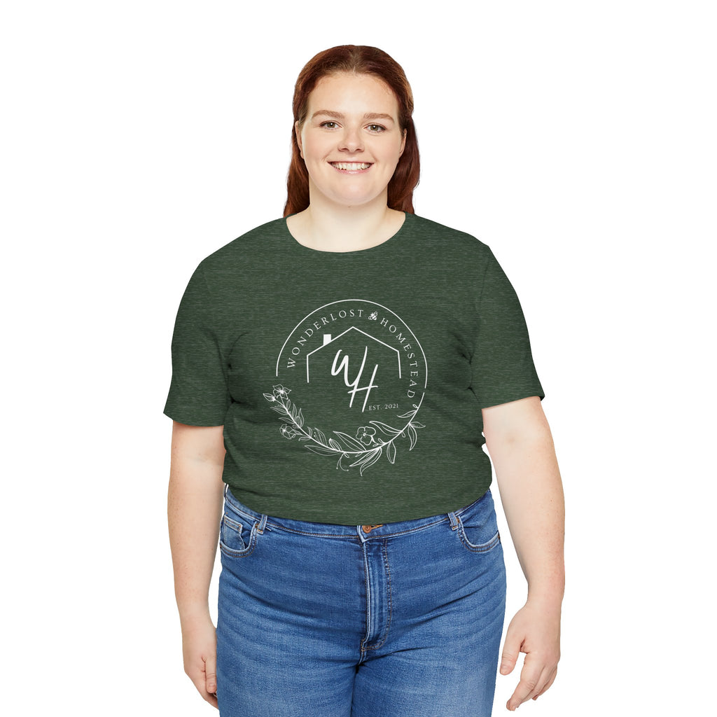 Unisex Short Sleeve T-Shirt, White Logo