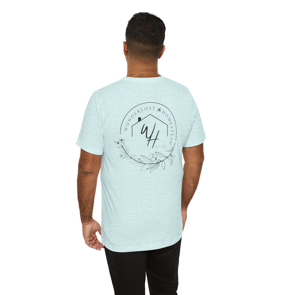 Unisex Short Sleeve T-Shirt, Black Logo (Front/Back Designs)