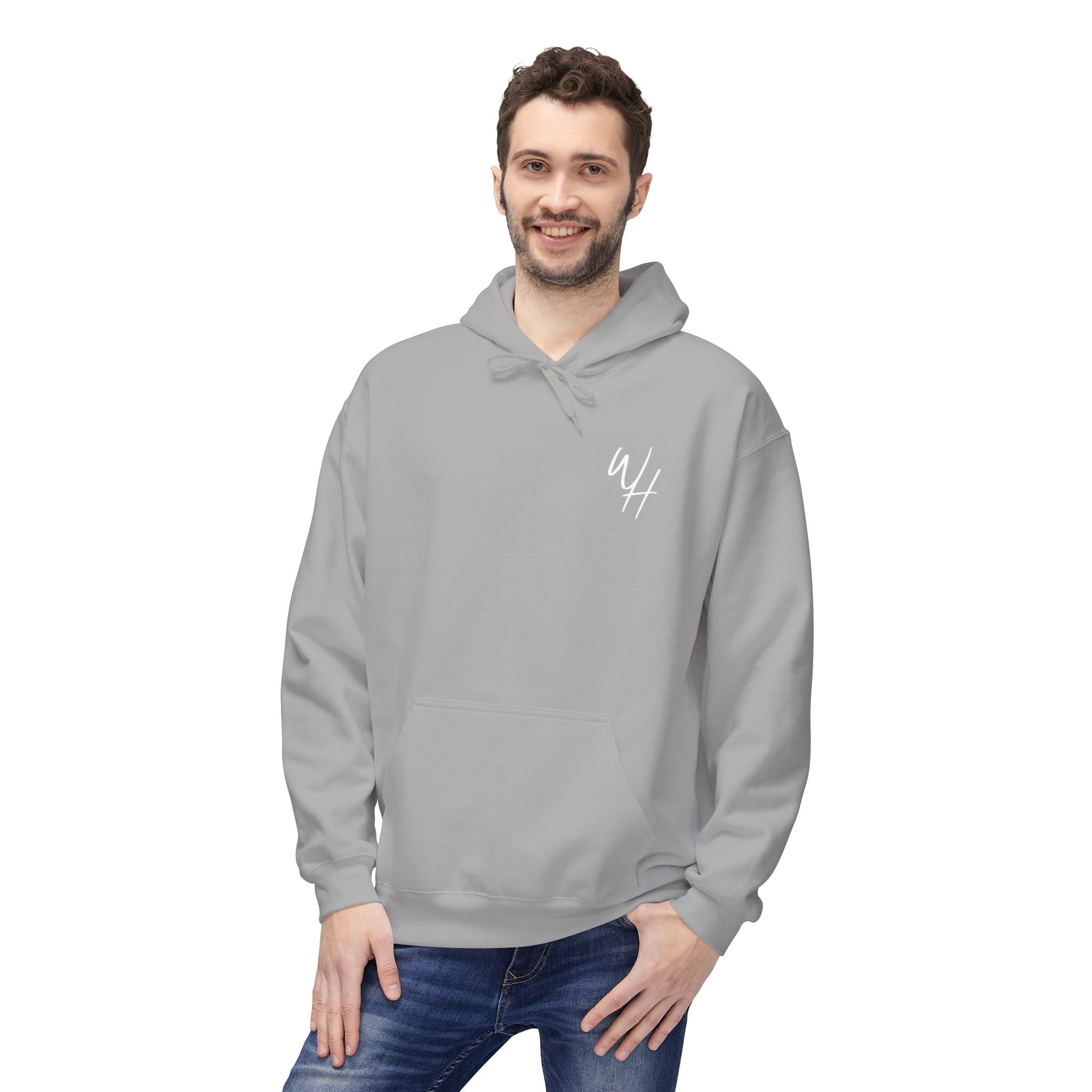 Unisex Hoodie, White Logo (Front/Back Designs)