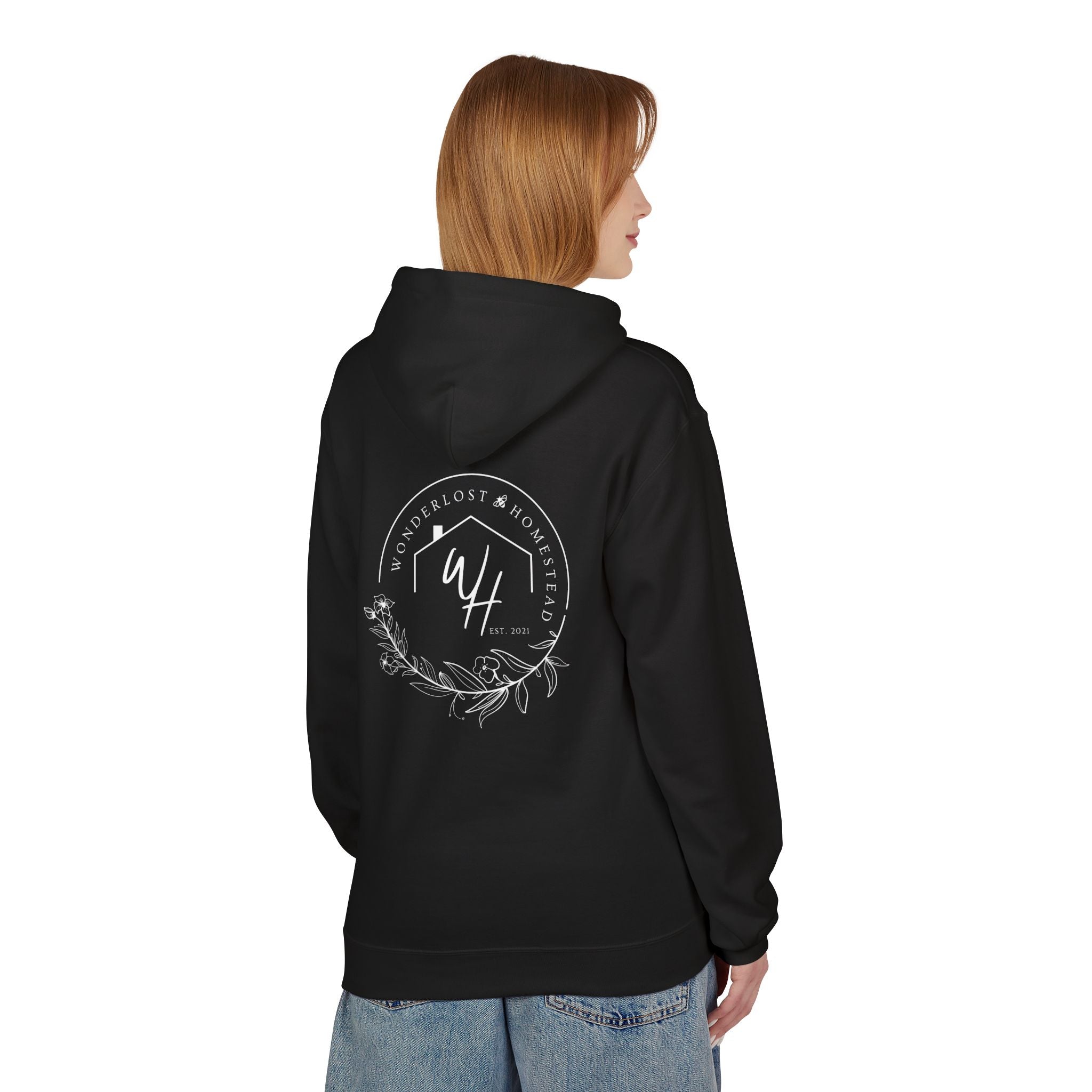Unisex Hoodie, White Logo (Front/Back Designs)
