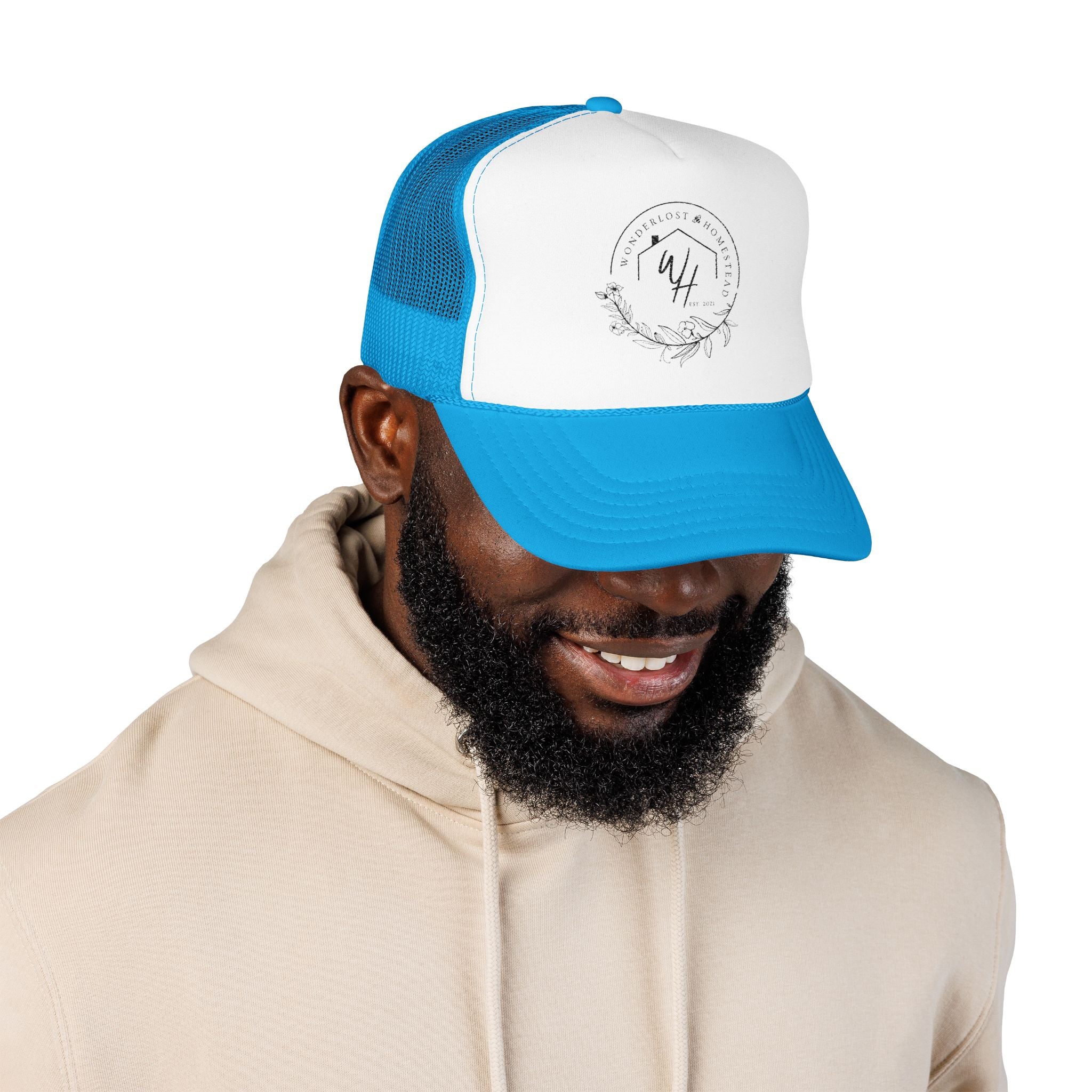Foam Trucker Hat, Black Logo