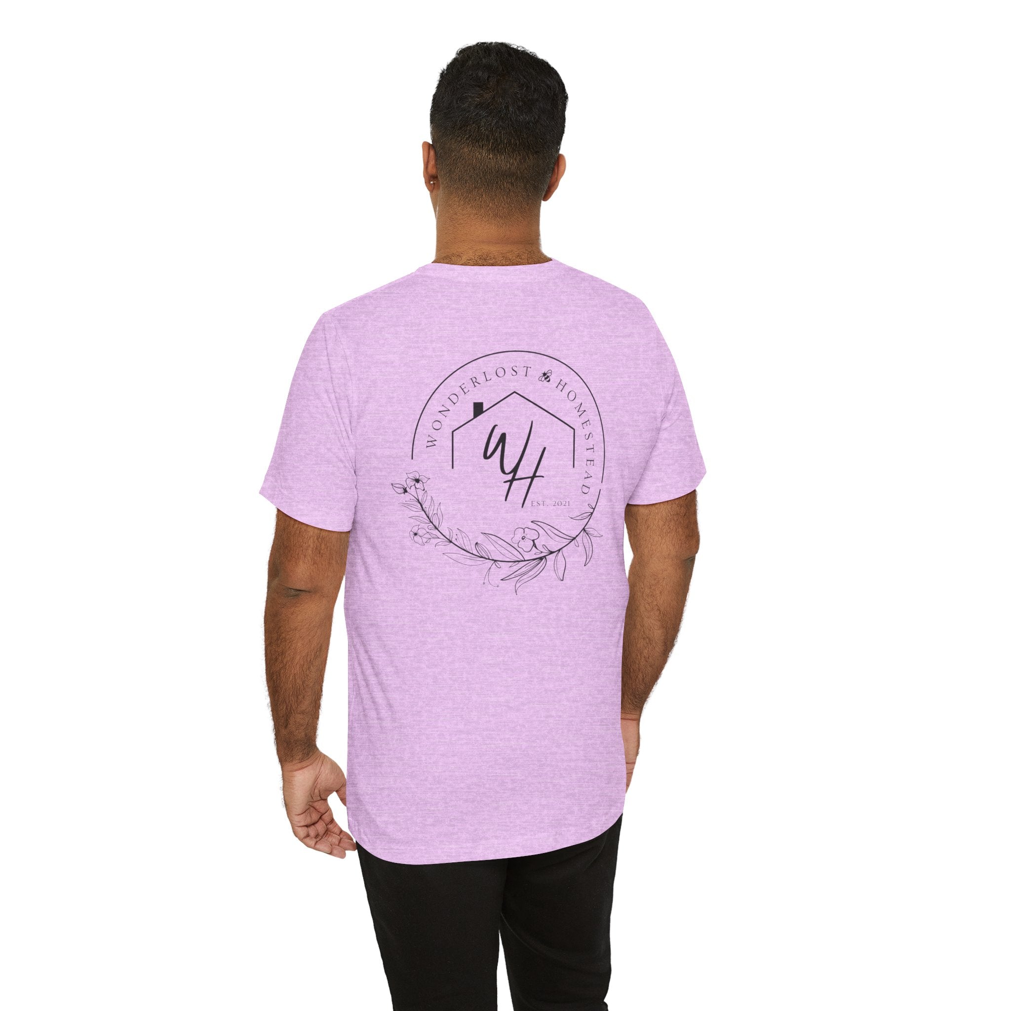 Unisex Short Sleeve T-Shirt, Black Logo (Front/Back Designs)