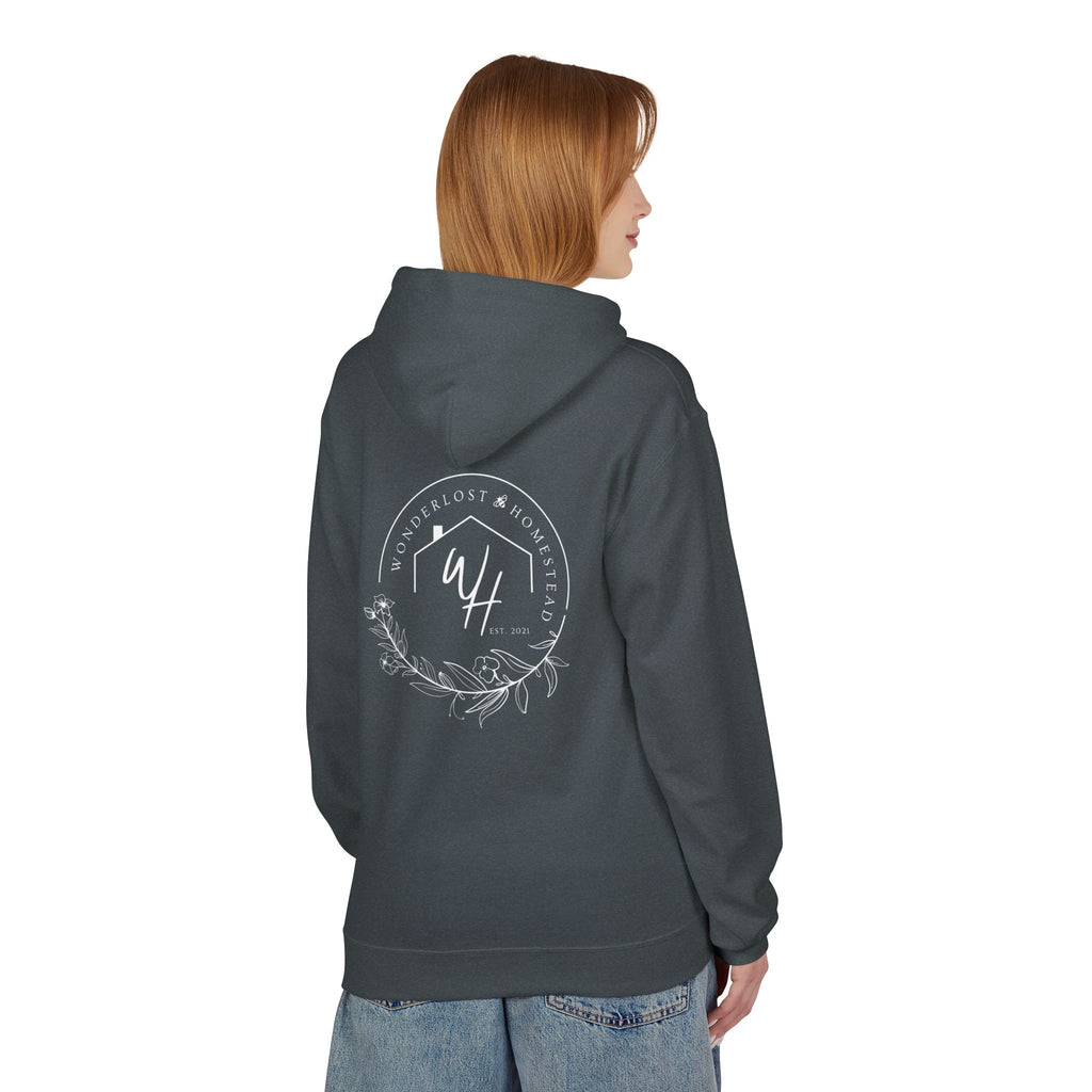 Unisex Hoodie, White Logo (Front/Back Designs)