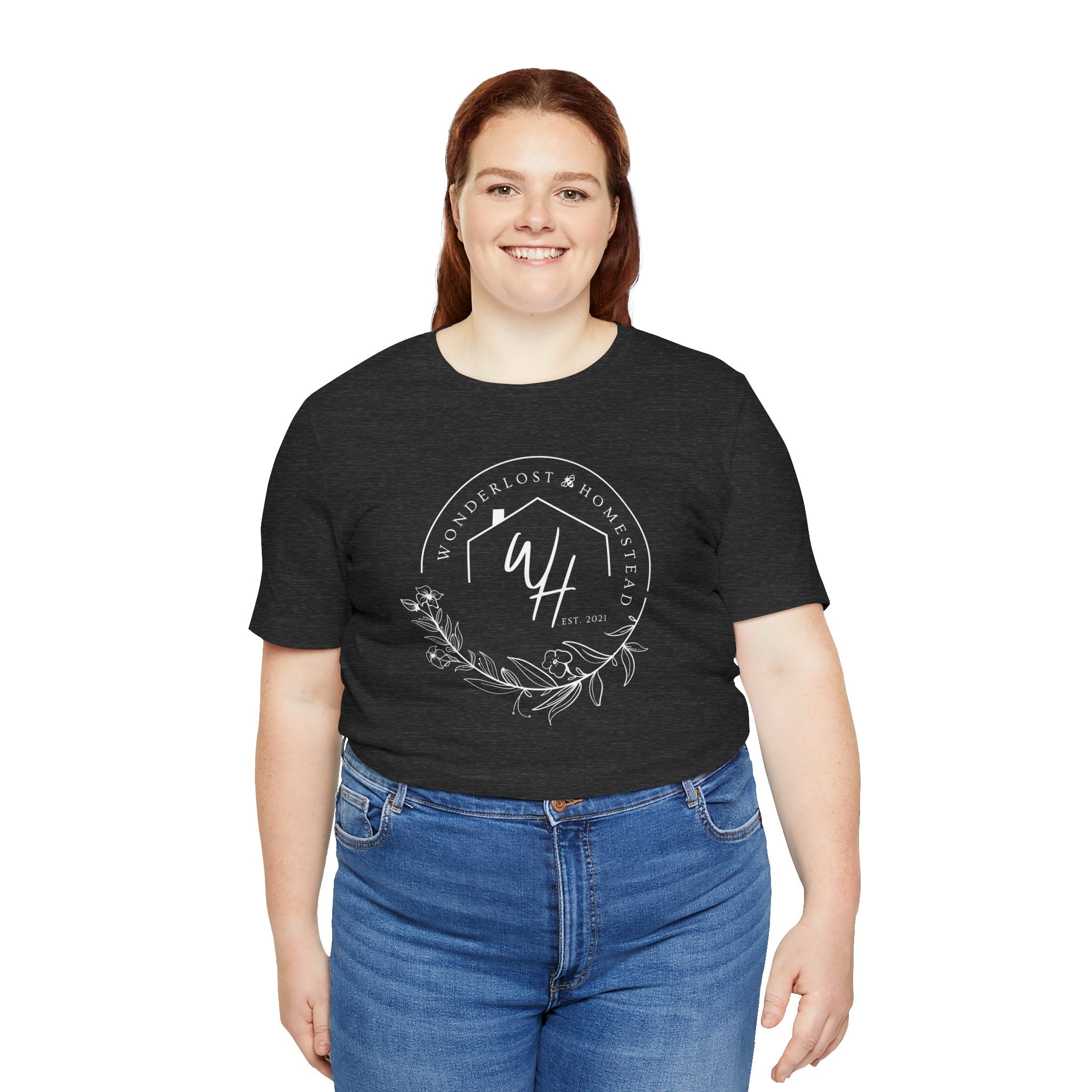 Unisex Short Sleeve T-Shirt, White Logo