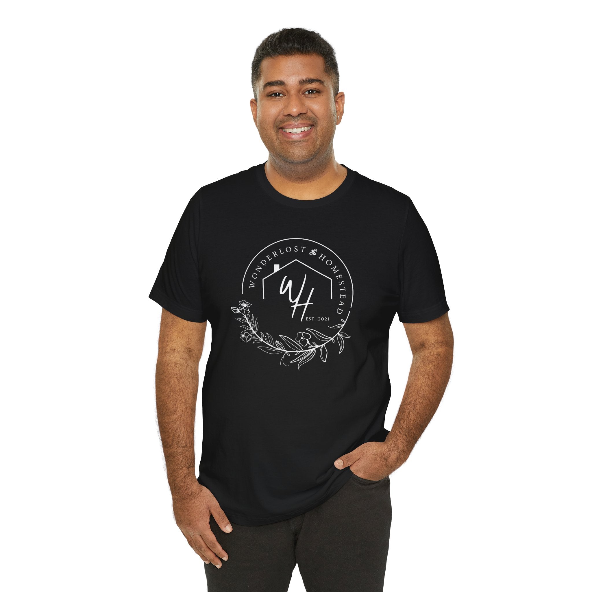 Unisex Short Sleeve T-Shirt, White Logo