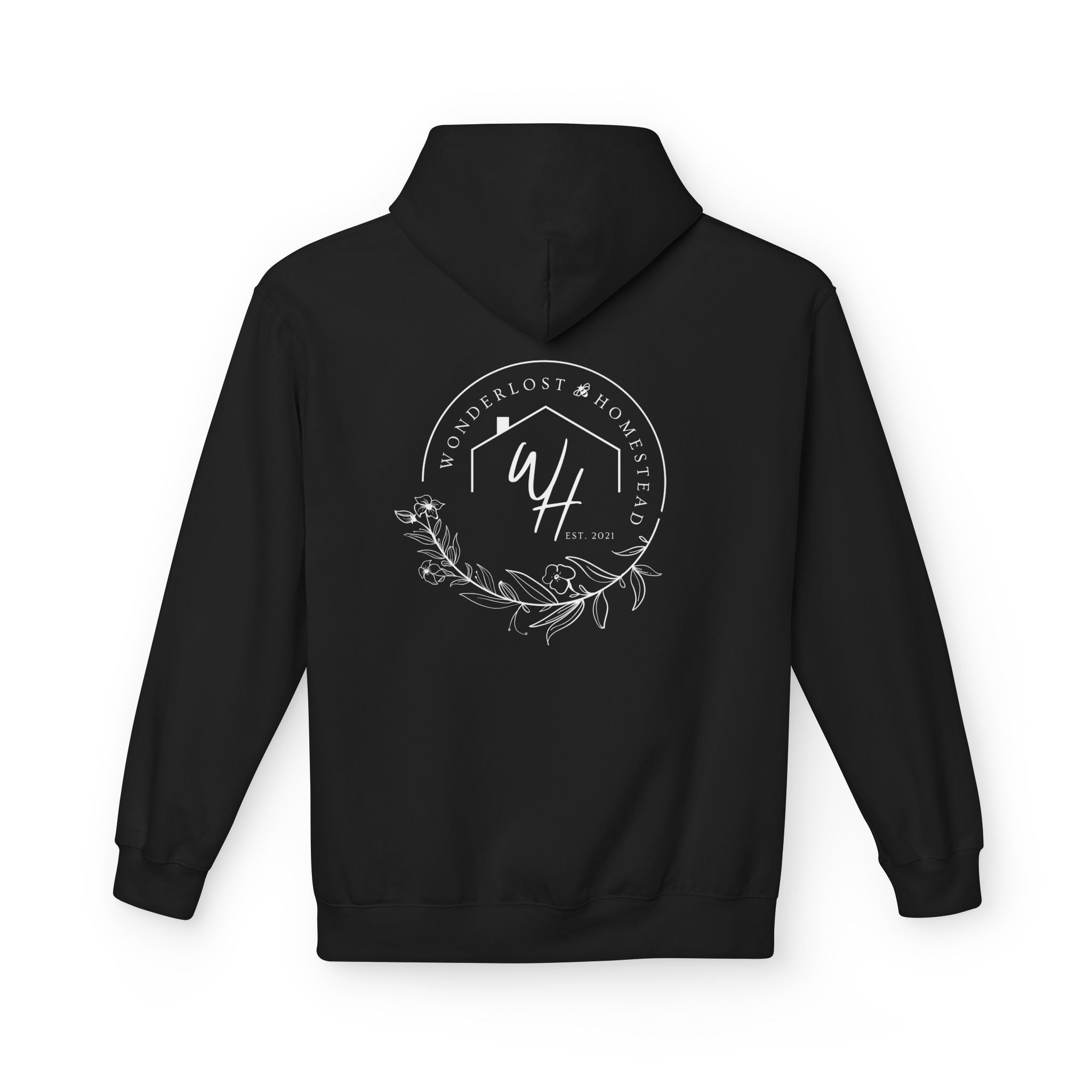 Unisex Hoodie, White Logo (Front/Back Designs)