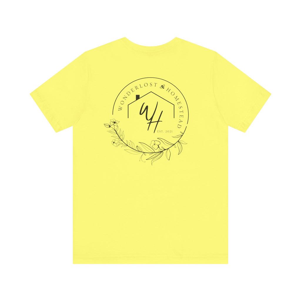 Unisex Short Sleeve T-Shirt, Black Logo (Front/Back Designs)