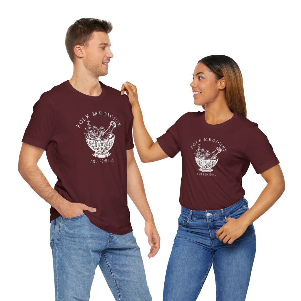 Unisex Short Sleeve T-Shirt, White Logo