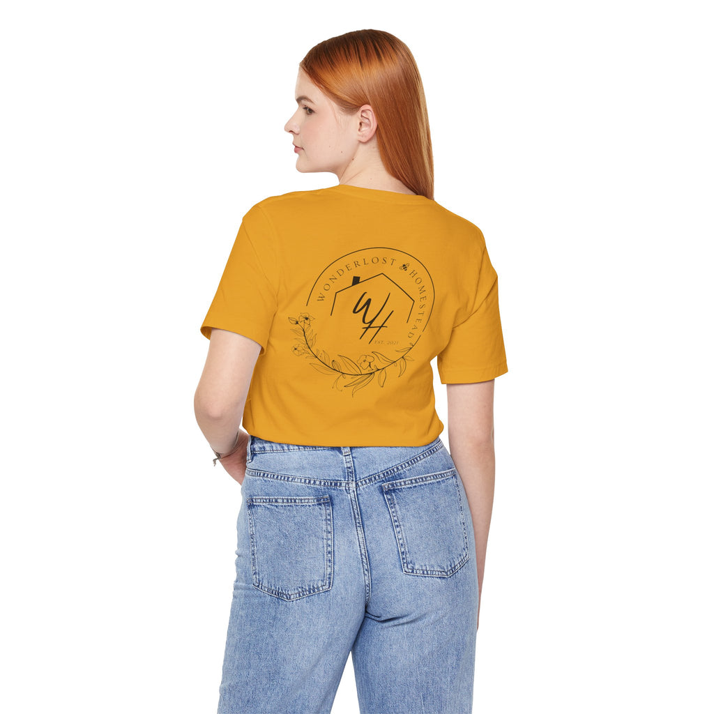 Unisex Short Sleeve T-Shirt, Black Logo (Front/Back Designs)