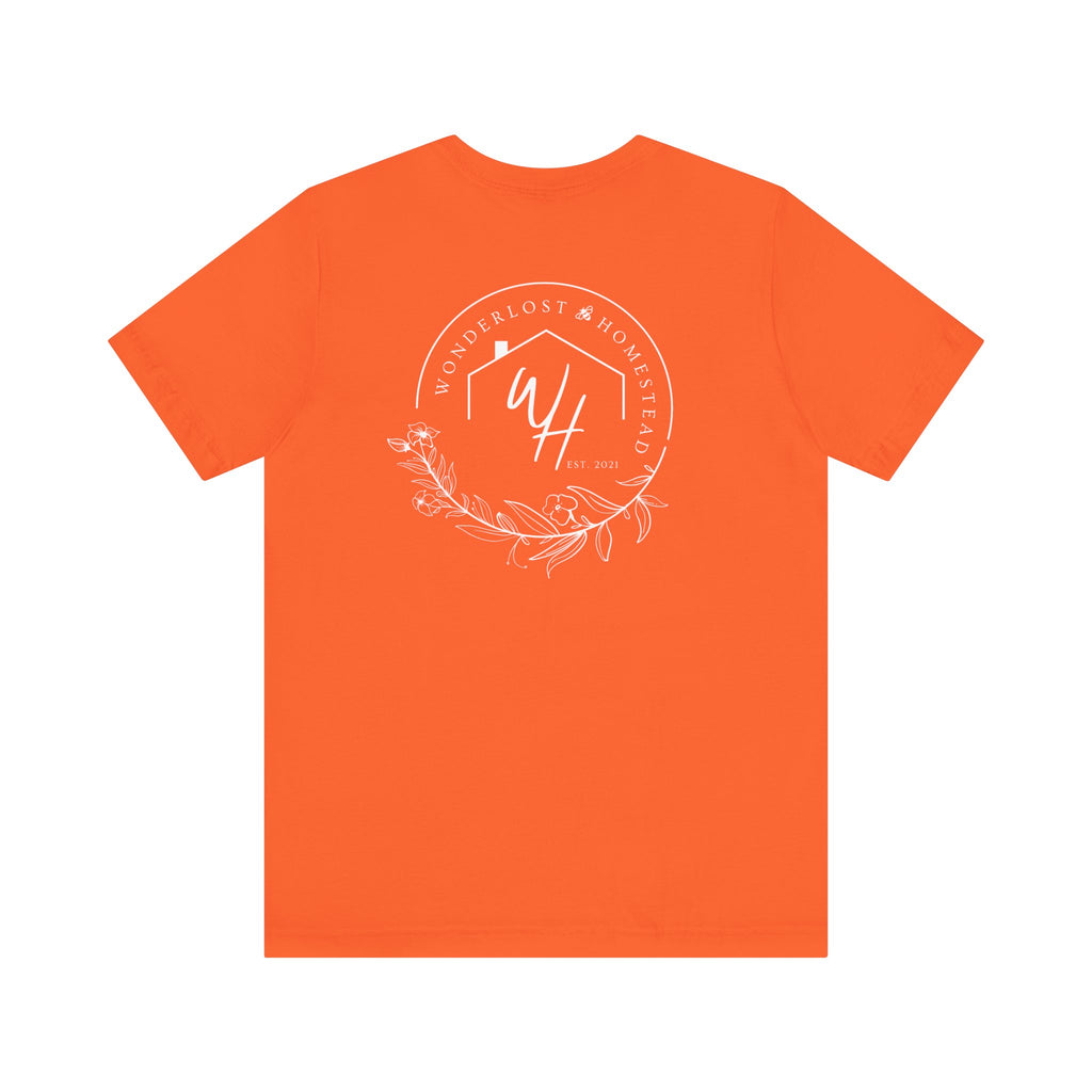 Unisex Short Sleeve T-Shirt, White Logo (Front/Back Designs)